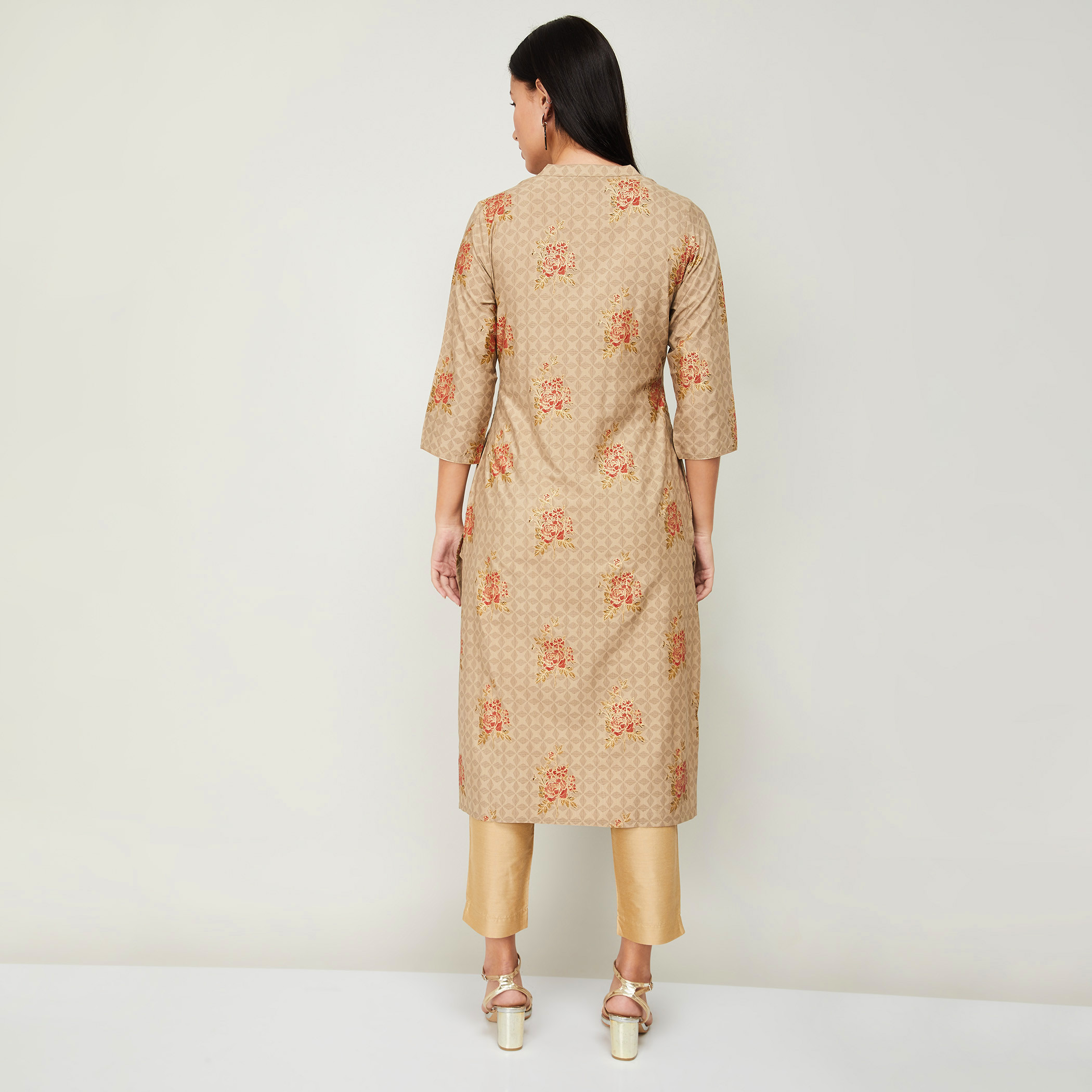 ميلانج اللون البيج قمم-women-clothing-ethnicwear-kurtas-image-5