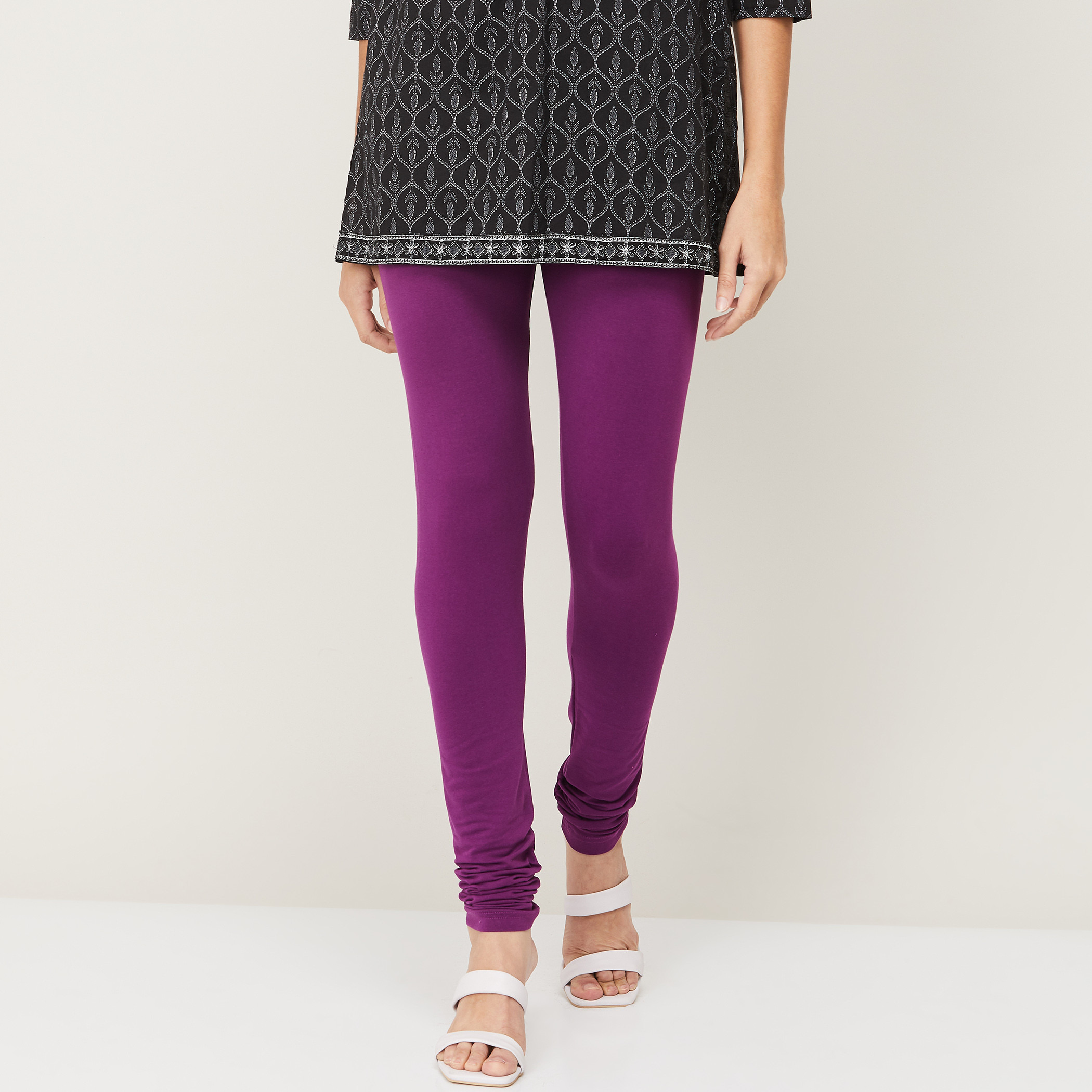 Melange Women Solid Churidar Leggings-women-clothing-ethnicwear-bottoms-leggings-image-1