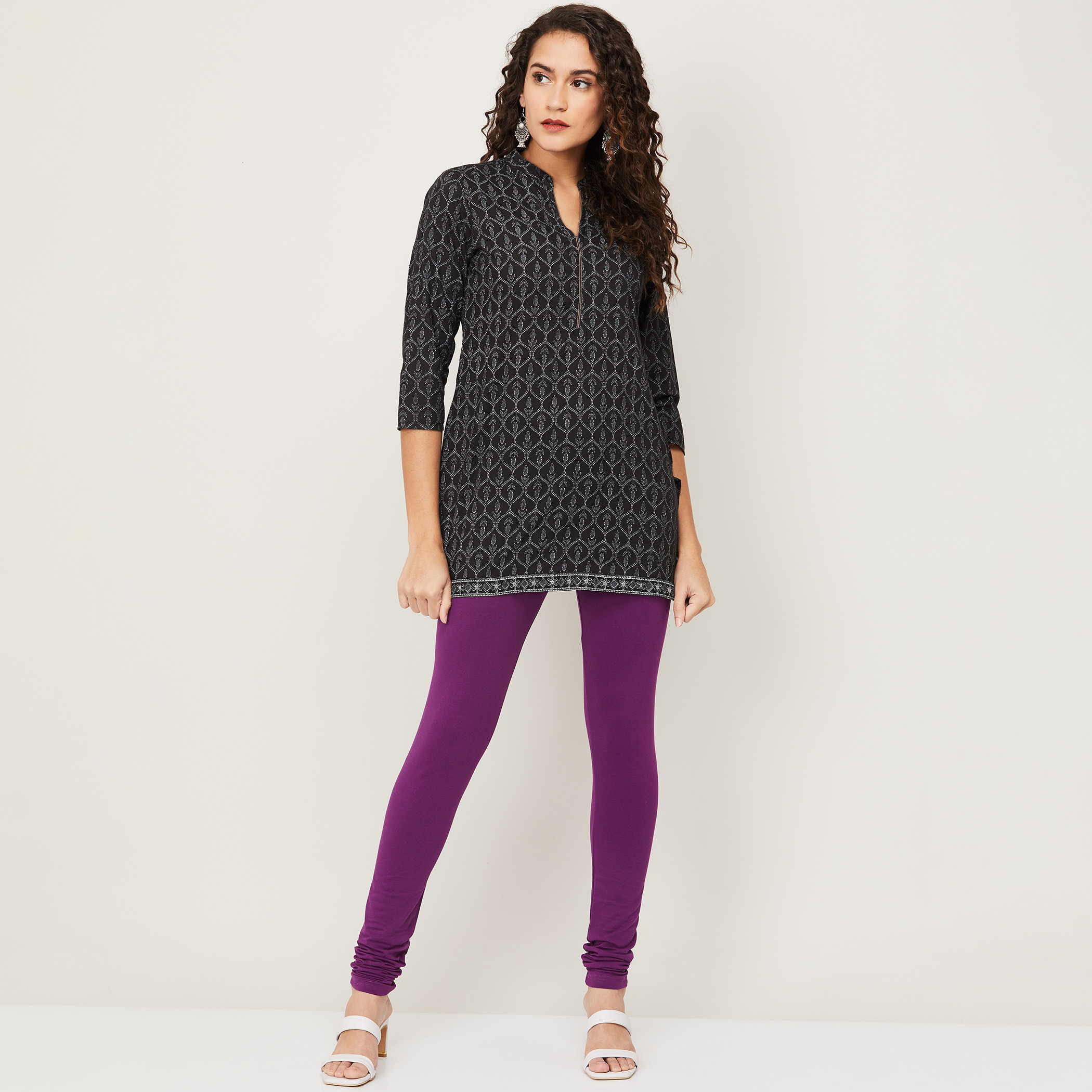 Melange Women Solid Churidar Leggings-women-clothing-ethnicwear-bottoms-leggings-image-2
