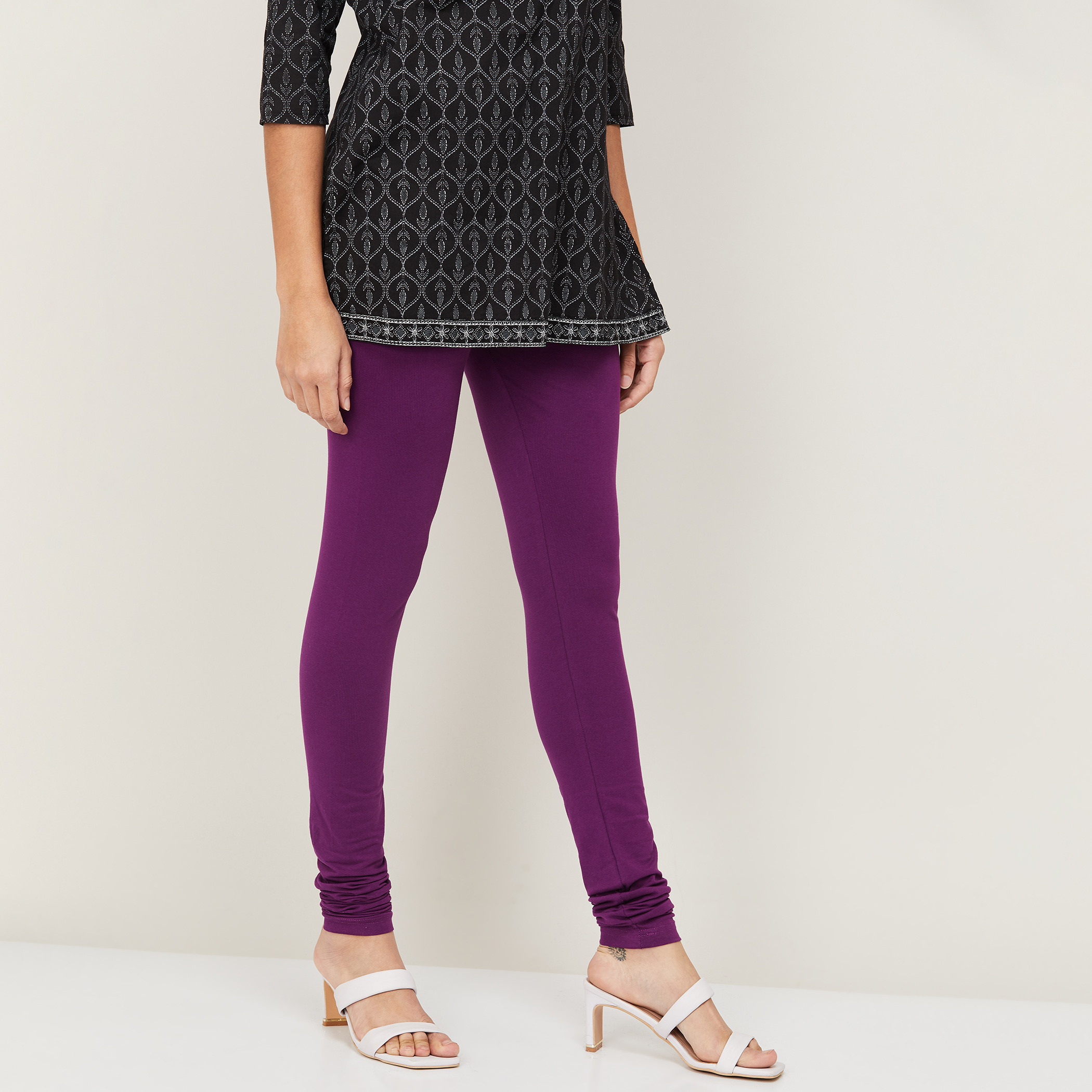 Melange Women Solid Churidar Leggings-women-clothing-ethnicwear-bottoms-leggings-image-3