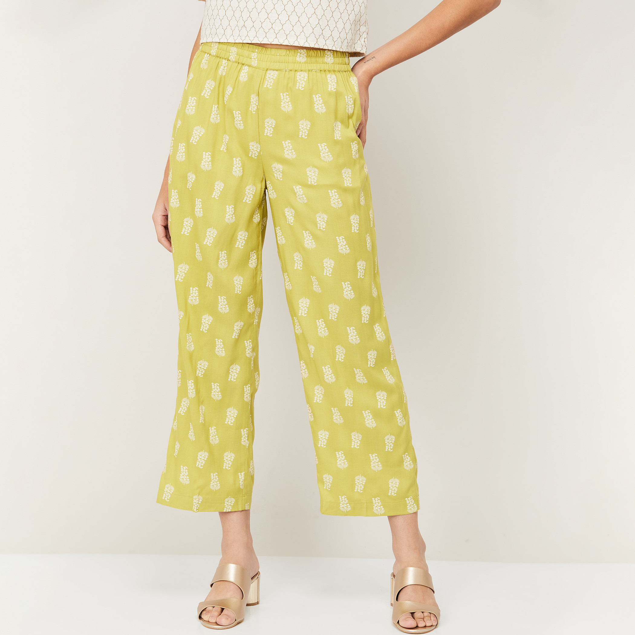 ميلانج أخضر بنطال-women-clothing-ethnicwear-bottoms-pants-image-1
