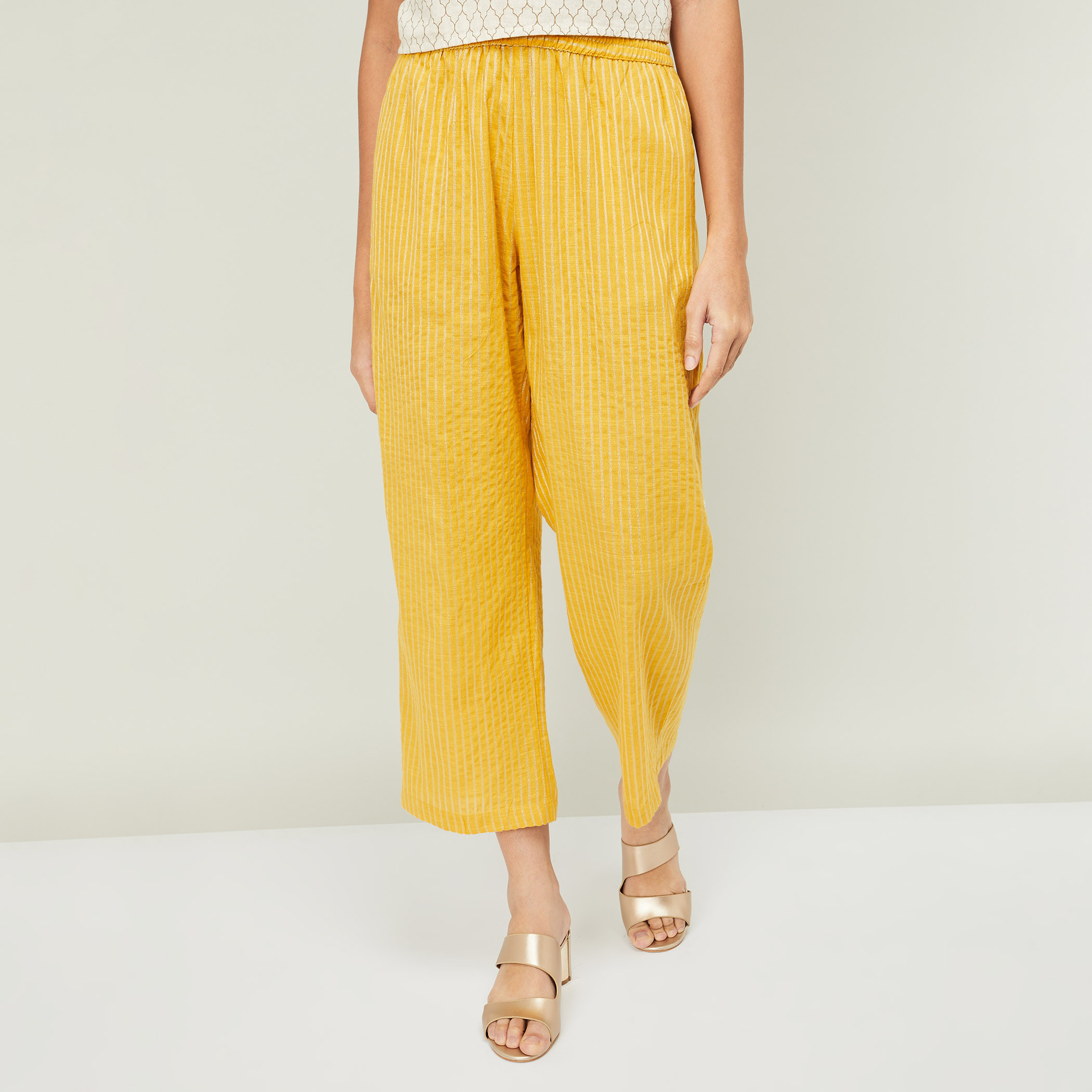 ميلانج الأصفر بنطال-women-clothing-ethnicwear-bottoms-pants-image-1