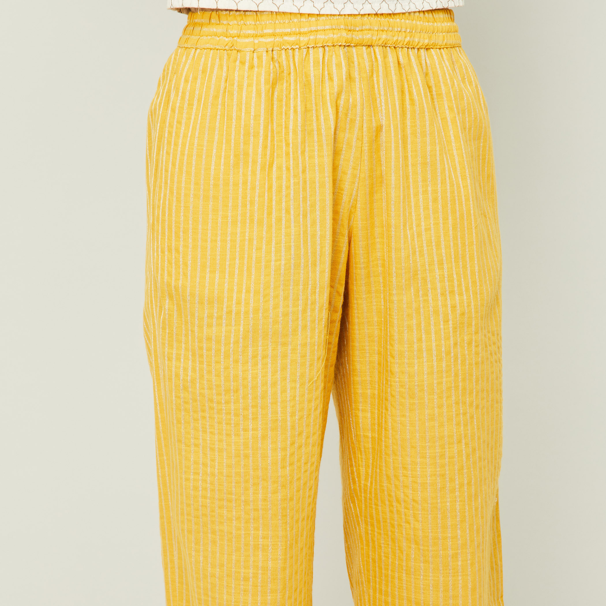 ميلانج الأصفر بنطال-women-clothing-ethnicwear-bottoms-pants-image-4