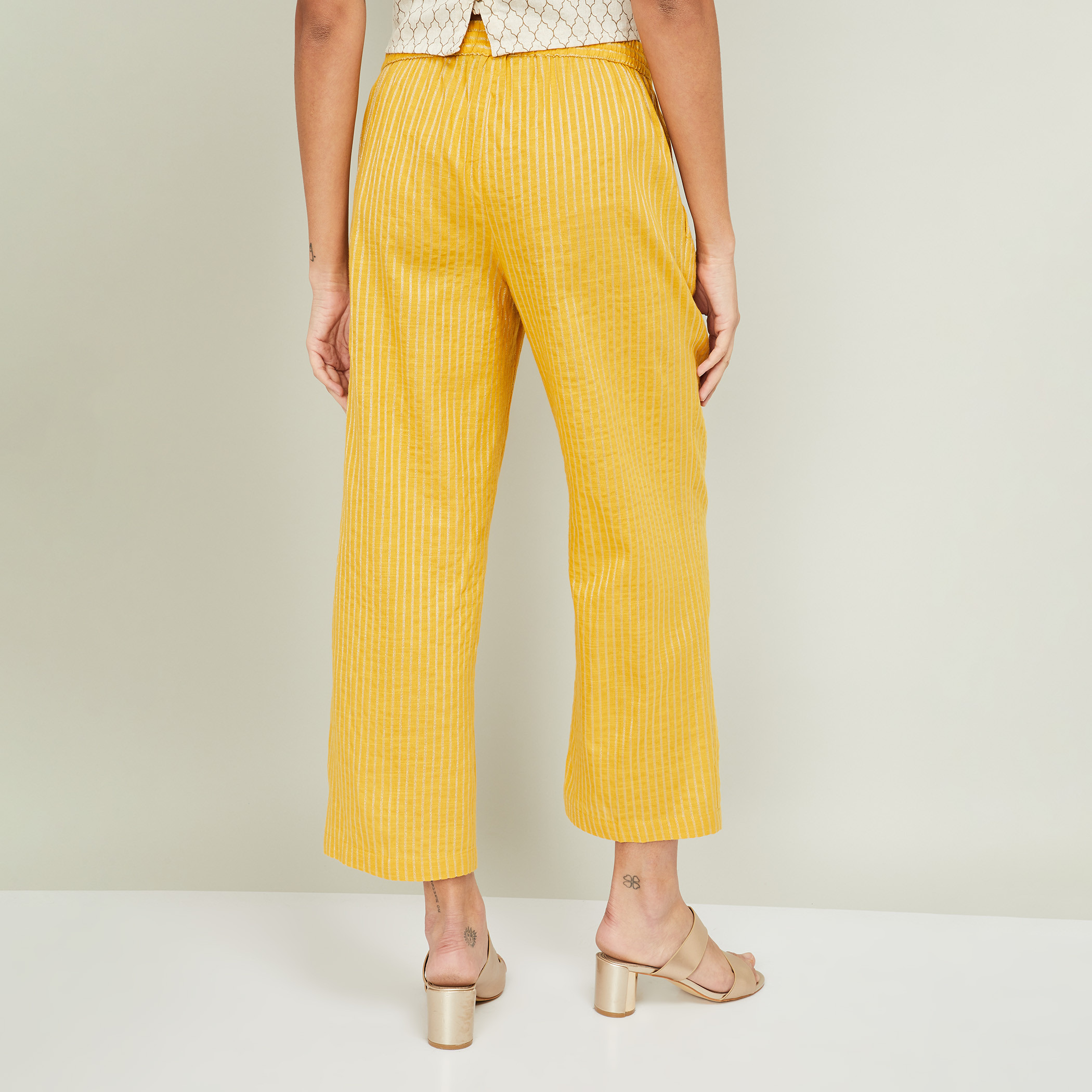 ميلانج الأصفر بنطال-women-clothing-ethnicwear-bottoms-pants-image-5