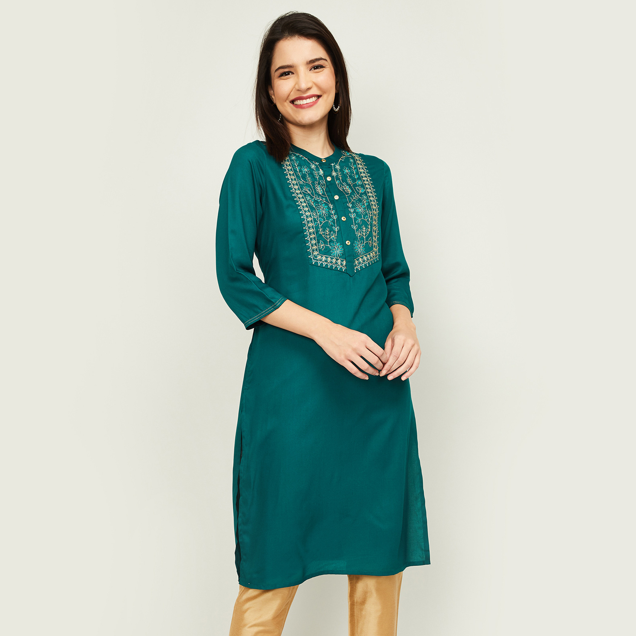 ميلانج أزرق قمم-women-clothing-ethnicwear-kurtas-image-1