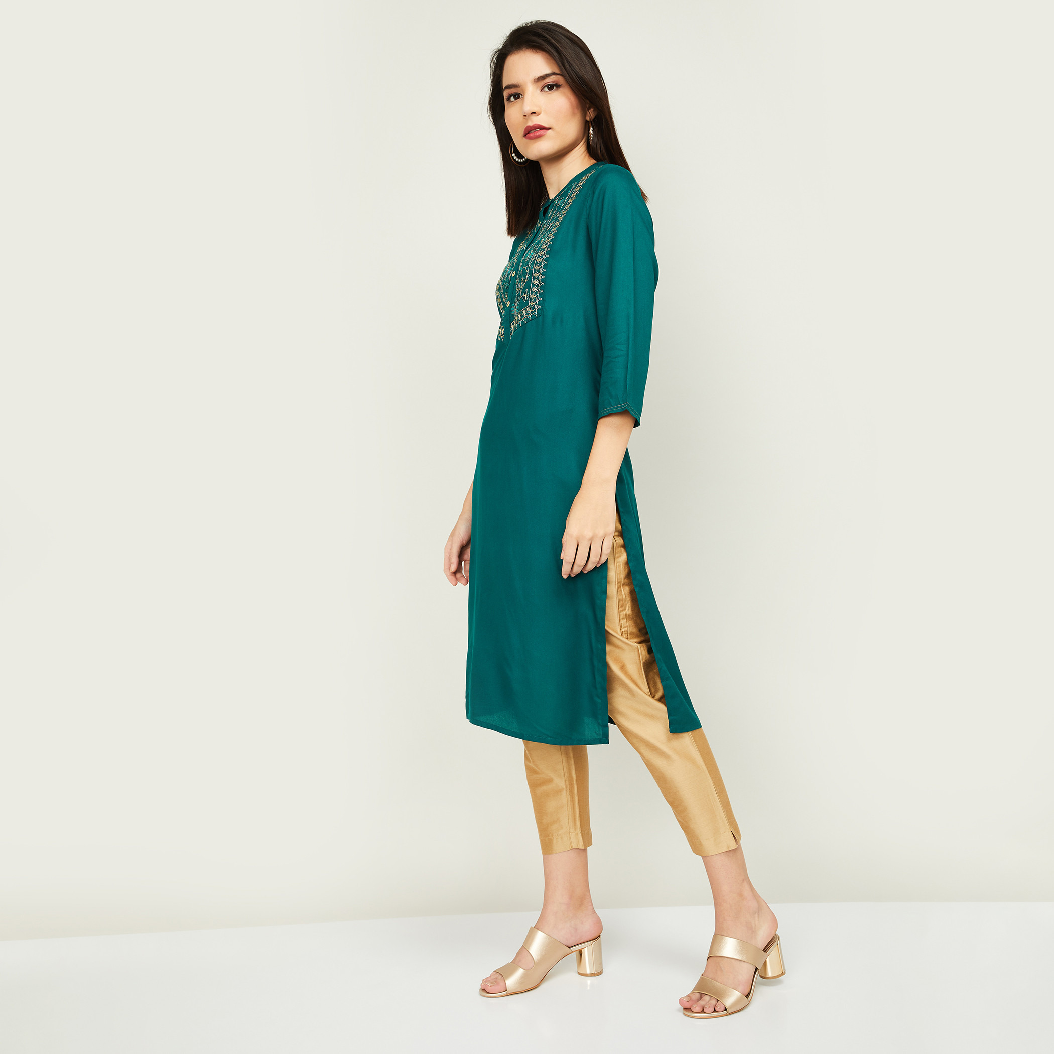 ميلانج أزرق قمم-women-clothing-ethnicwear-kurtas-image-2