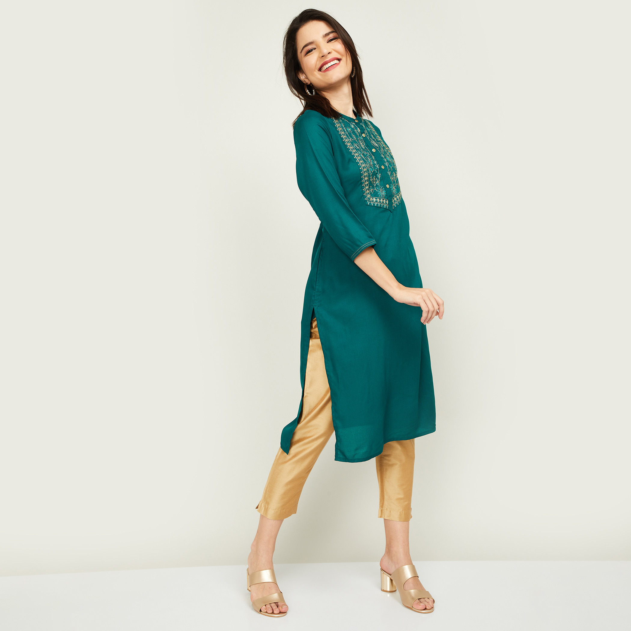 ميلانج أزرق قمم-women-clothing-ethnicwear-kurtas-image-3