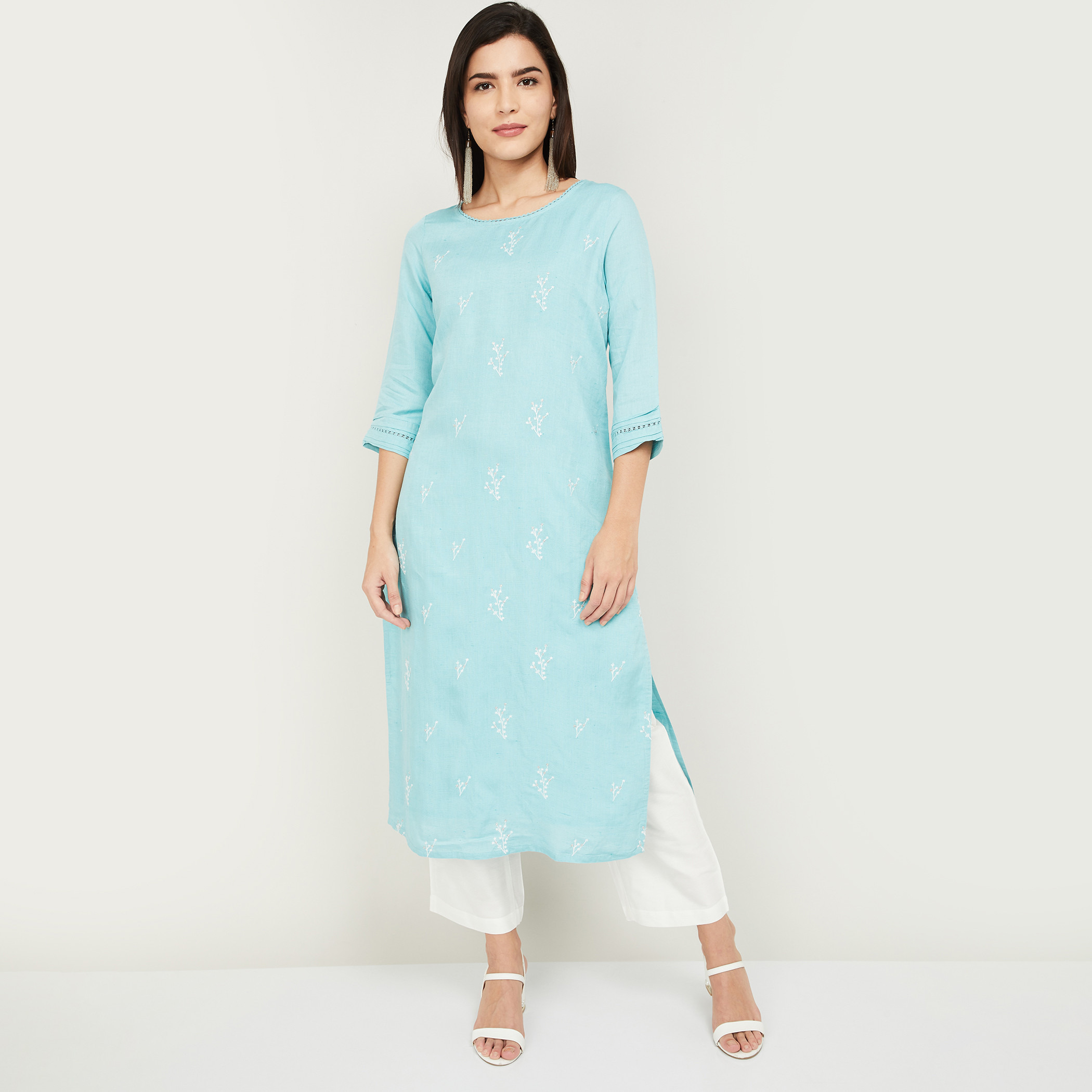 ميلانج أخضر قمم-women-clothing-ethnicwear-kurtas-image-1