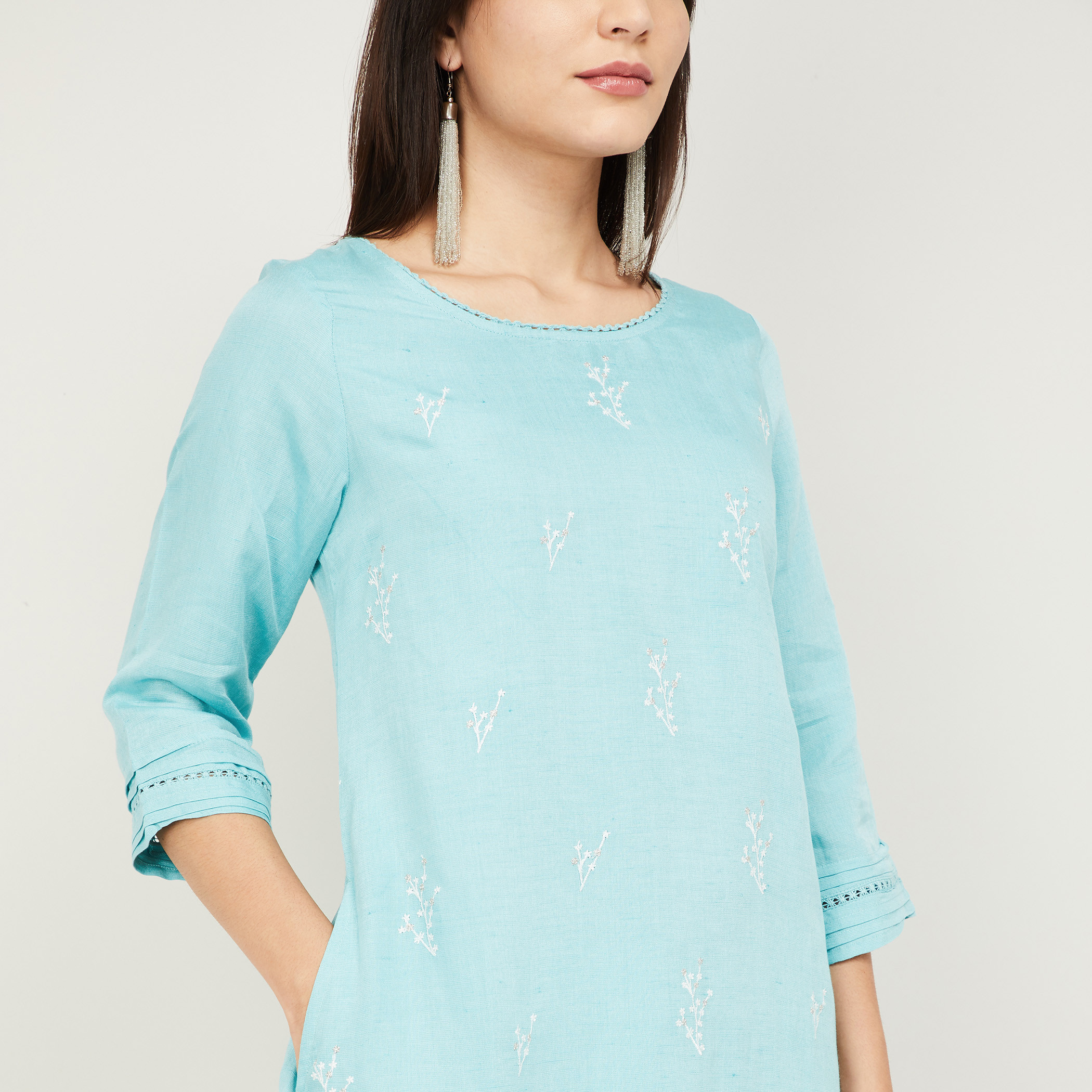 ميلانج أخضر قمم-women-clothing-ethnicwear-kurtas-image-4