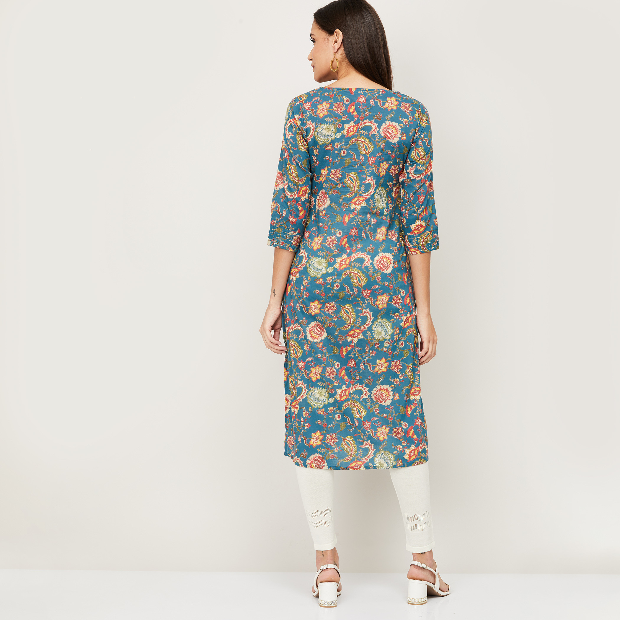 ميلانج أزرق كورتا-women-clothing-ethnicwear-kurtas-image-5