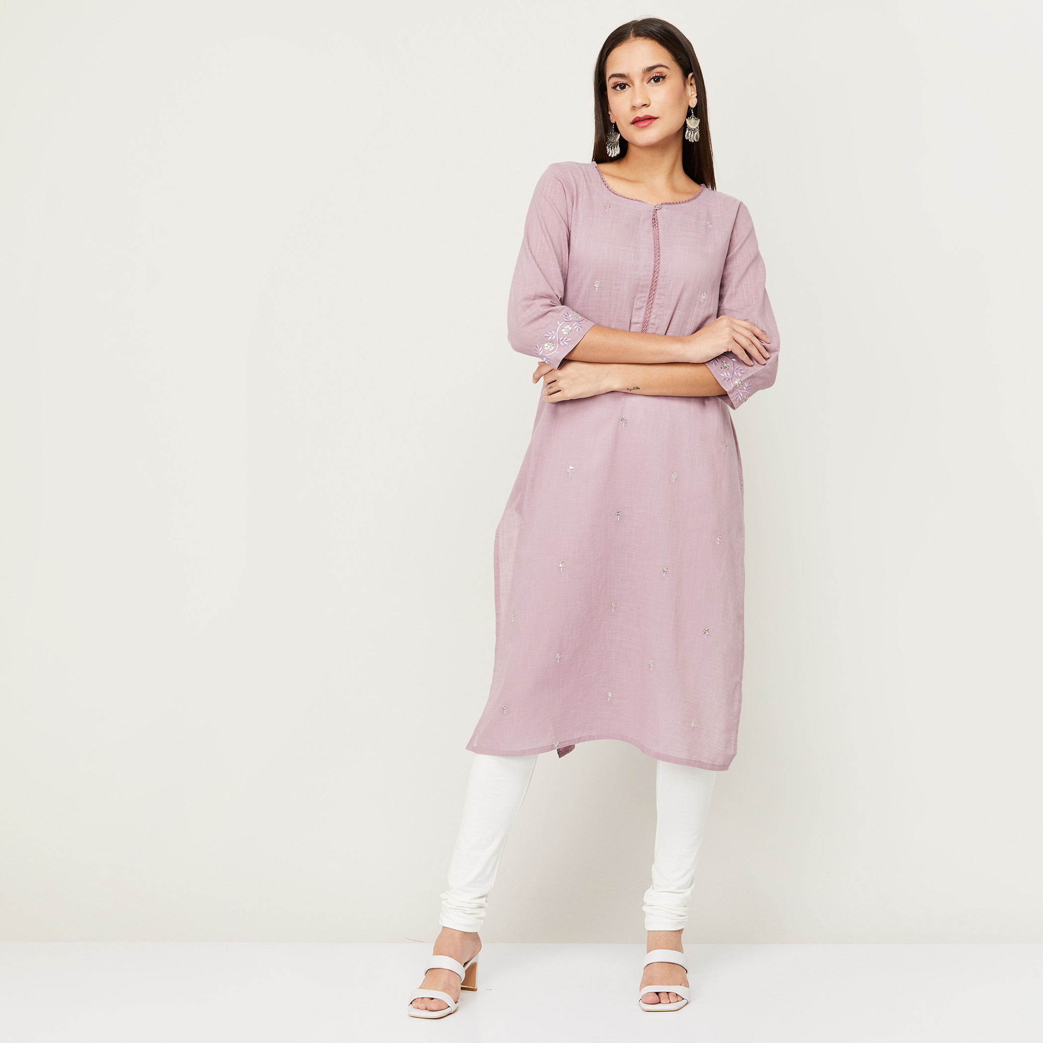 ميلانج نفسجي كورتا-women-clothing-ethnicwear-kurtas-image-1