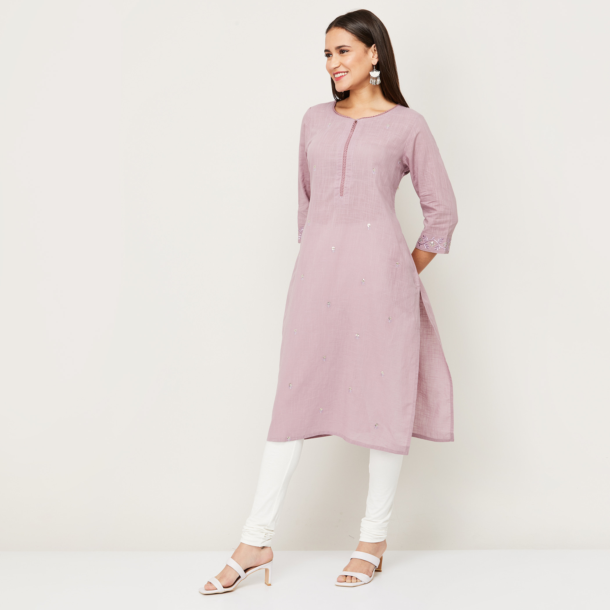 ميلانج نفسجي كورتا-women-clothing-ethnicwear-kurtas-image-2