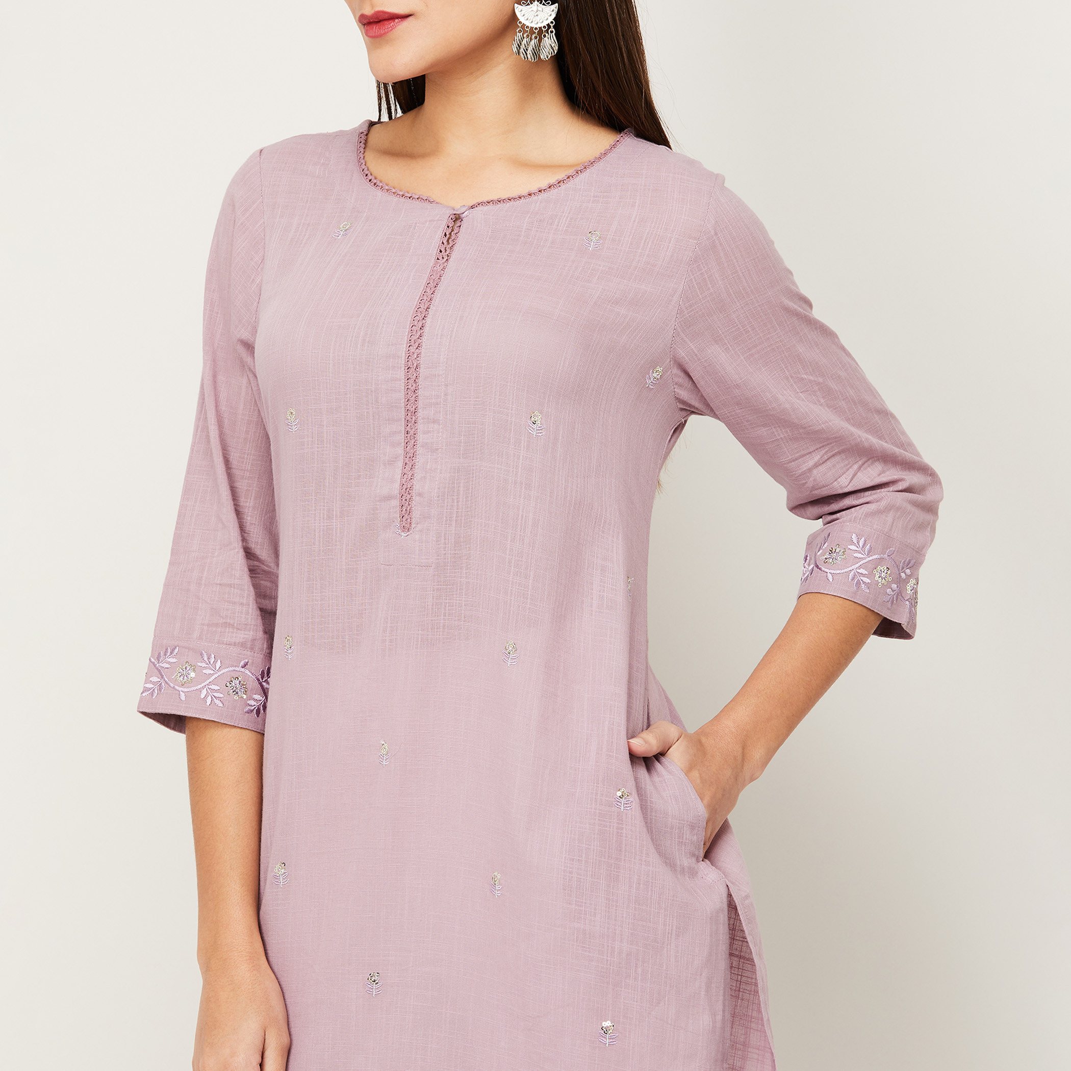 ميلانج نفسجي كورتا-women-clothing-ethnicwear-kurtas-image-4