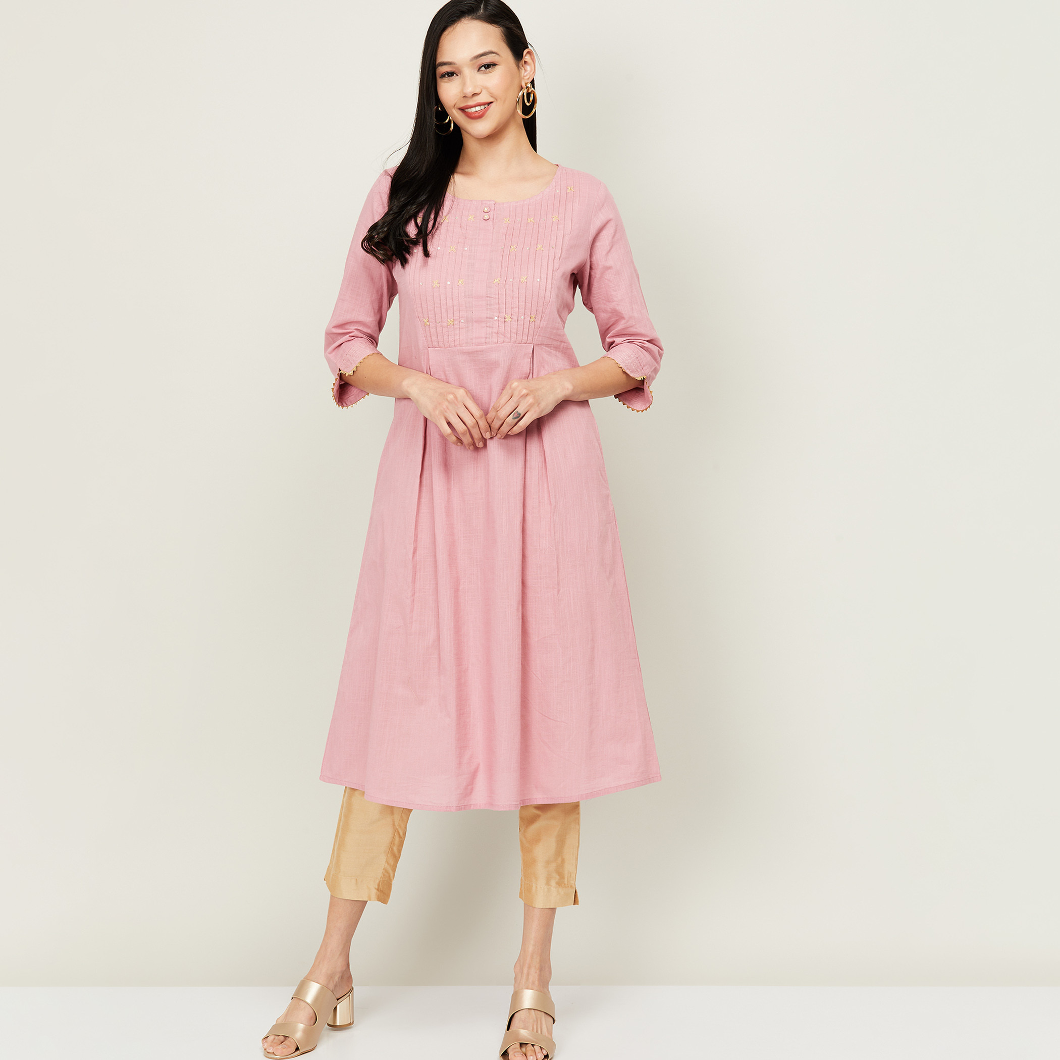 ميلانج لون القرنفل كورتا-women-clothing-ethnicwear-kurtas-image-1