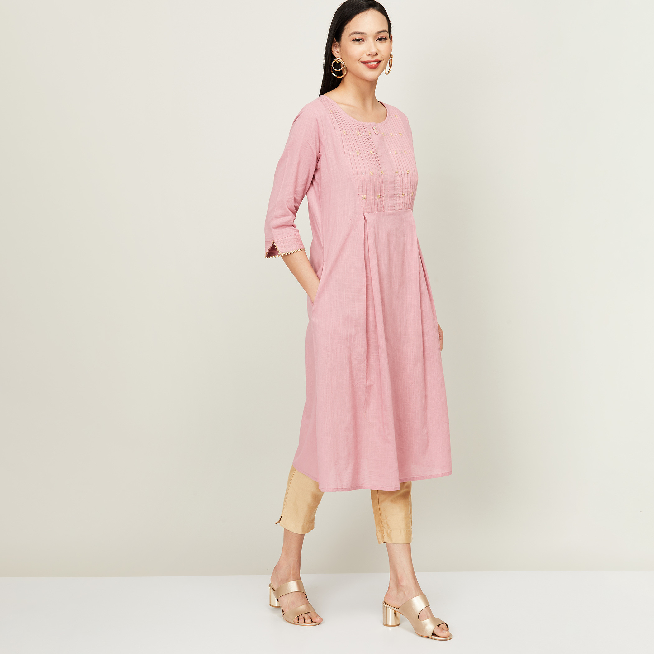 ميلانج لون القرنفل كورتا-women-clothing-ethnicwear-kurtas-image-3