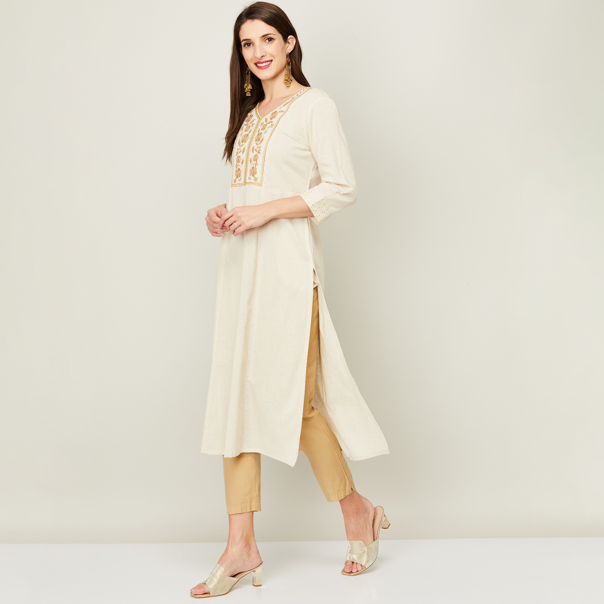 ميلانج أبيض قمم-women-clothing-ethnicwear-kurtas-image-2