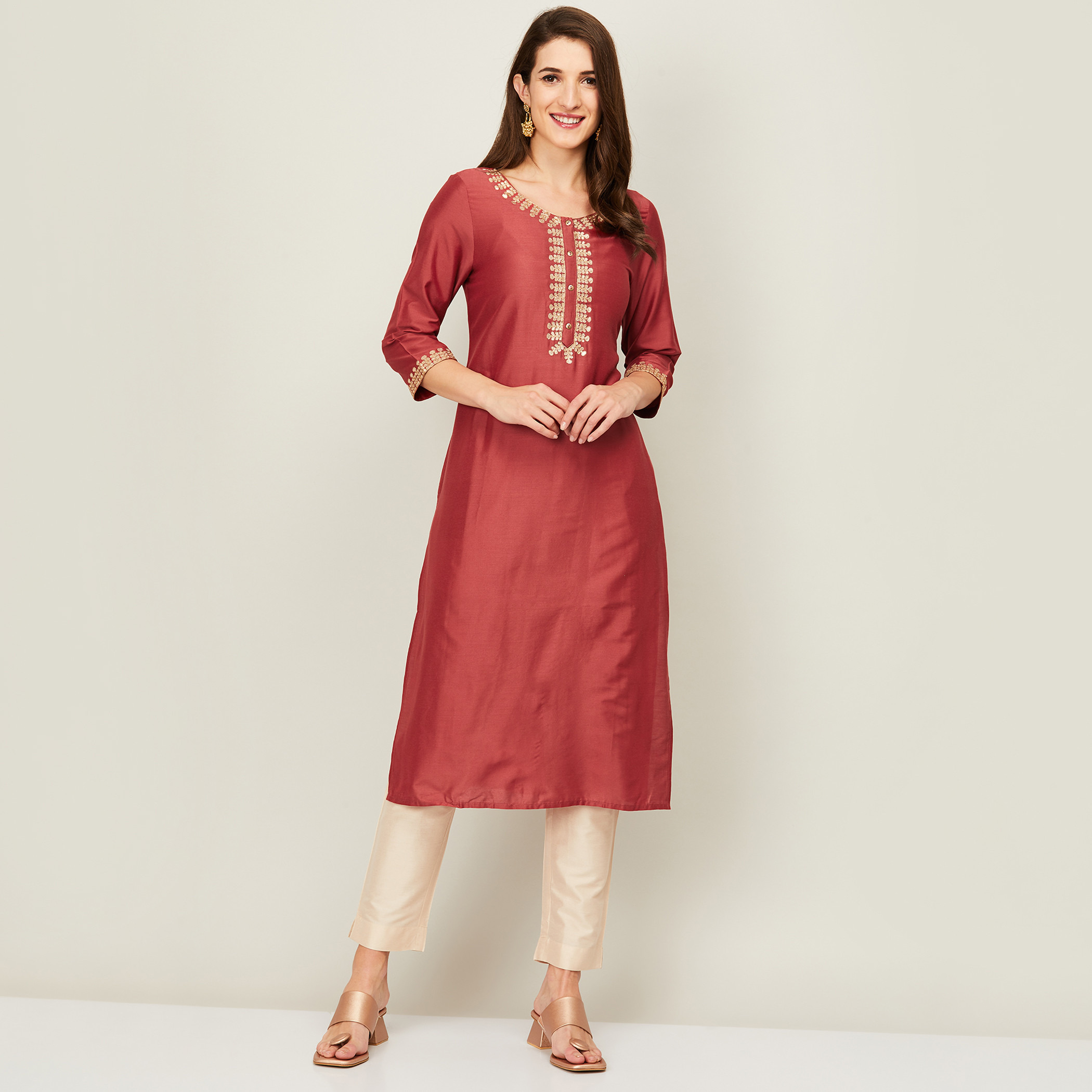 ميلانج لون القرنفل قمم-women-clothing-ethnicwear-kurtas-image-1