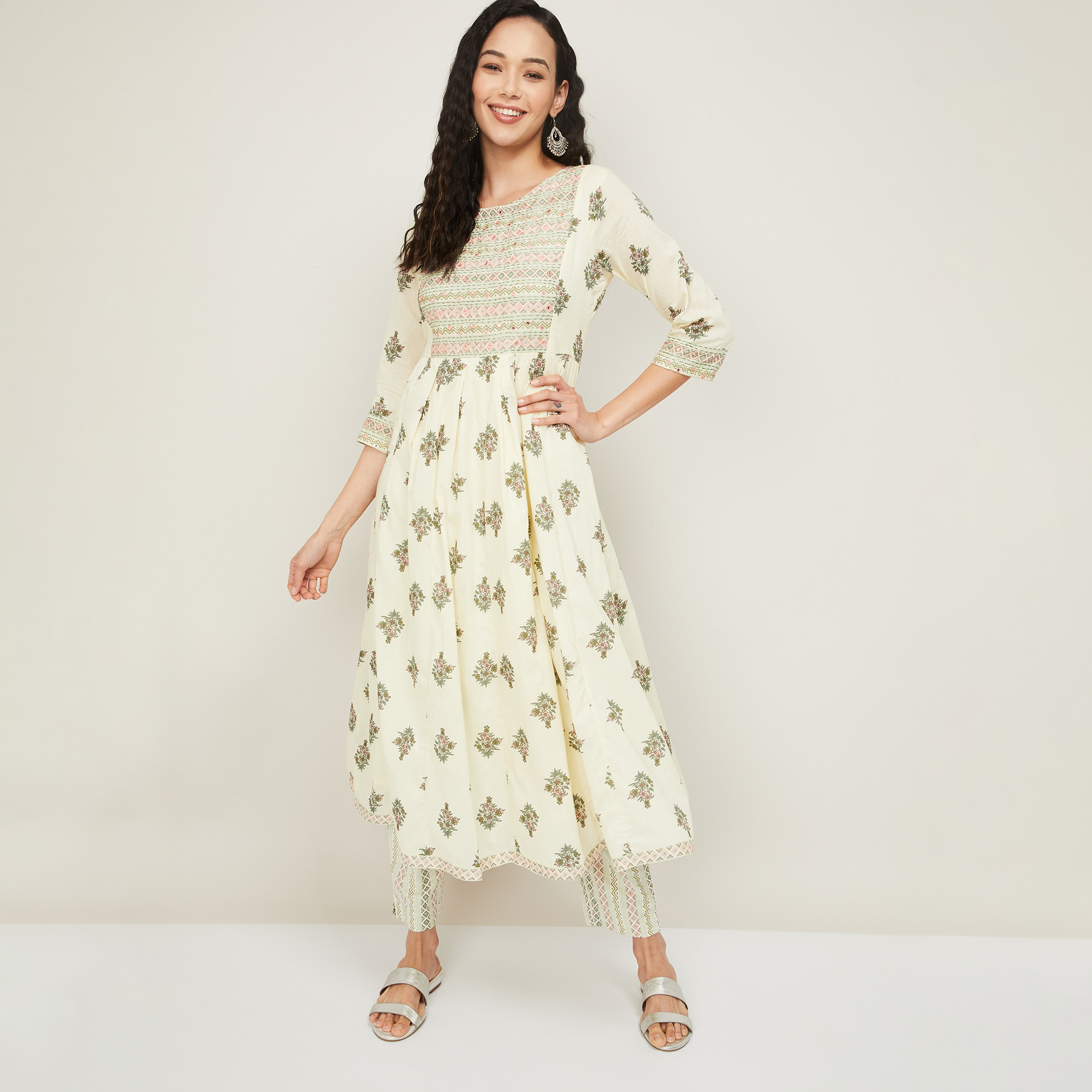ميلانج كريم قمم-women-clothing-ethnicwear-salwarsuits-image-1