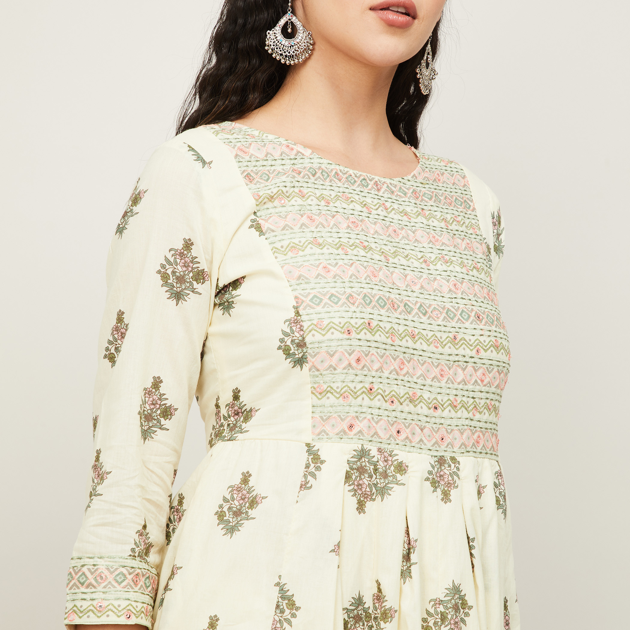 ميلانج كريم قمم-women-clothing-ethnicwear-salwarsuits-image-5