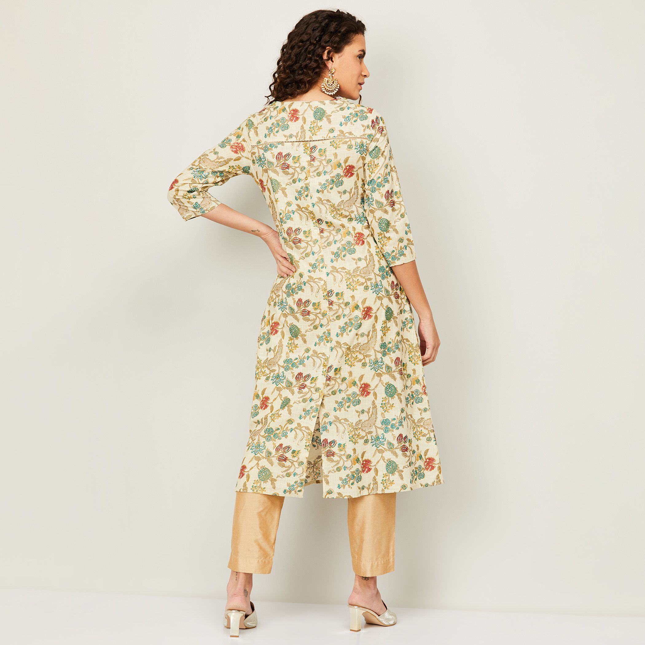 ميلانج اللون البيج قمم-women-clothing-ethnicwear-kurtas-image-5