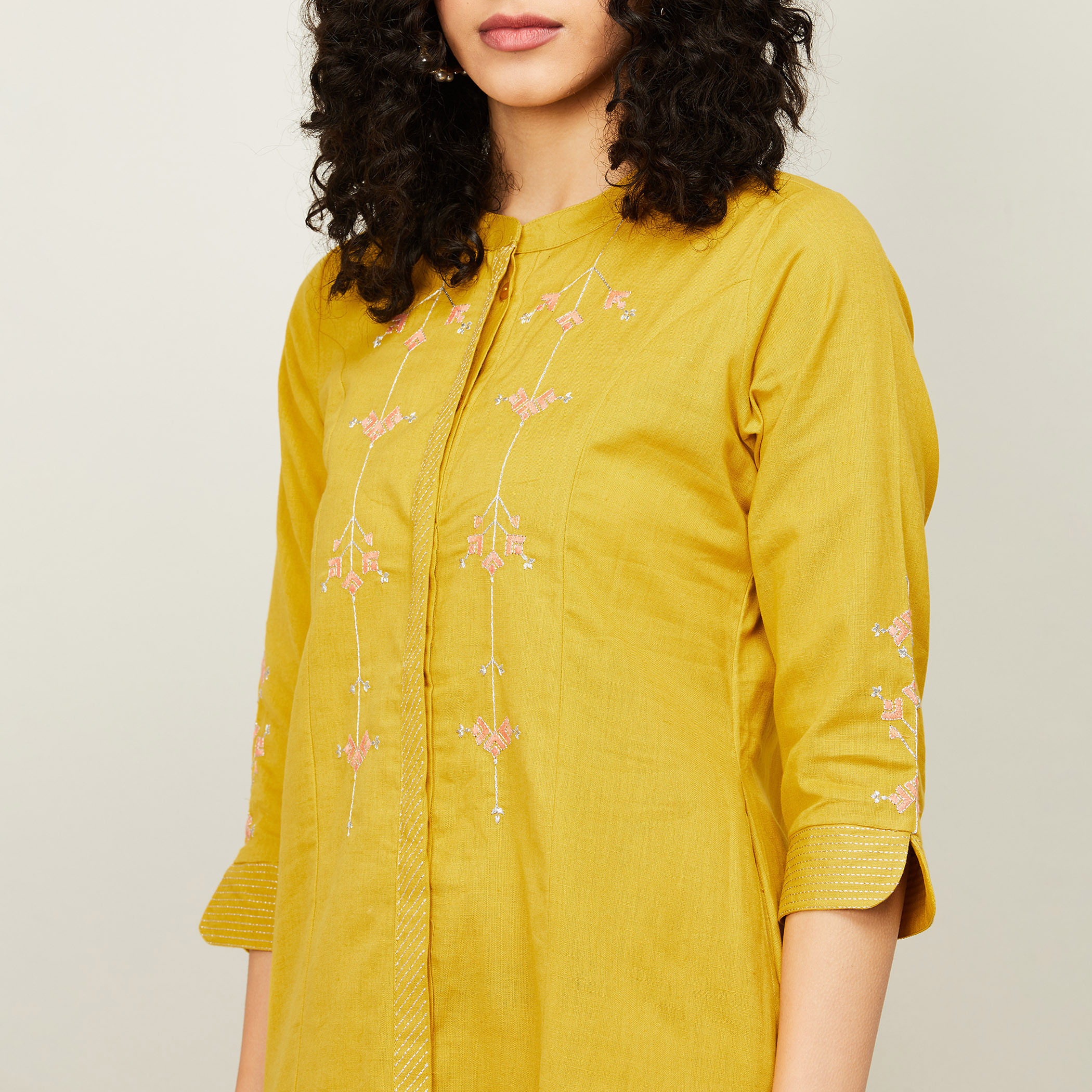 ميلانج الأصفر قمم-women-clothing-ethnicwear-kurtas-image-4