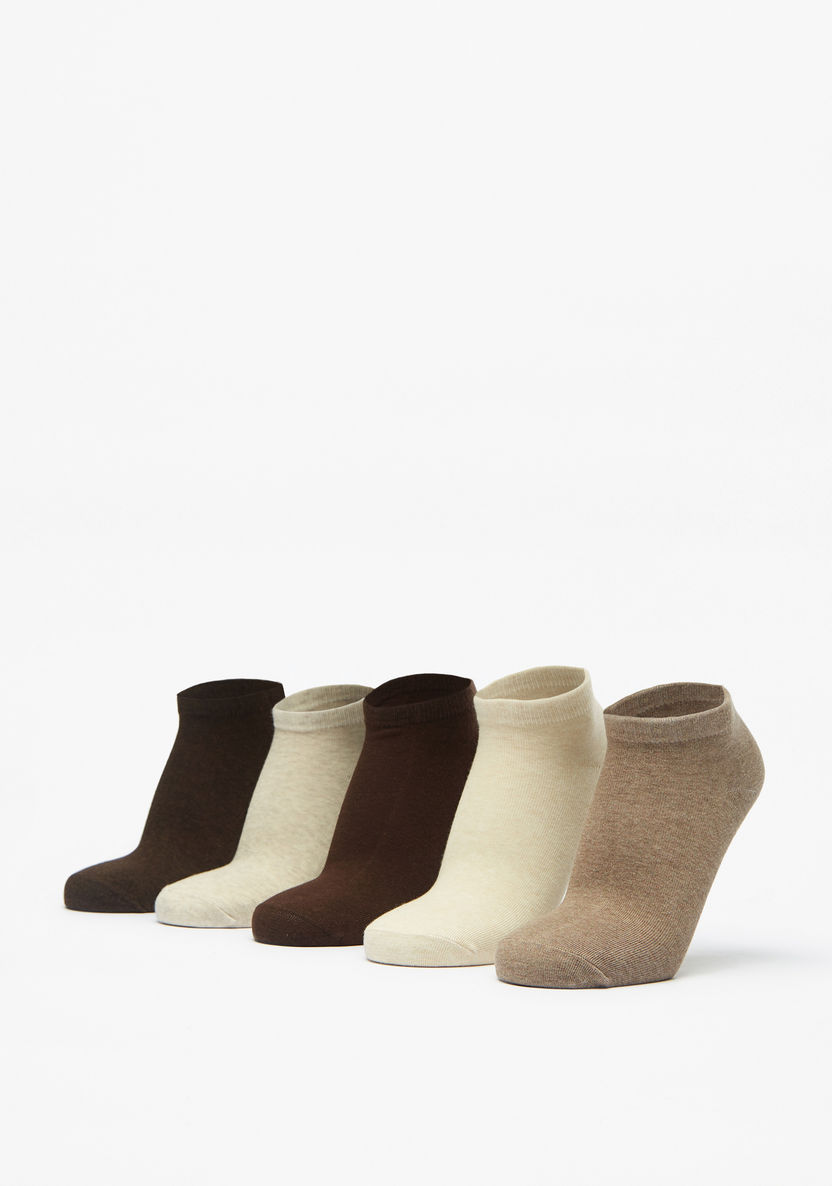 Gloo Solid Ankle Length Socks - Set of 5-Men%27s Socks-image-0