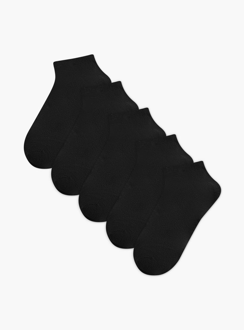 طقم جوارب سادة 5 أزواج بطول الكاحل من جلو-men-socks-image-1