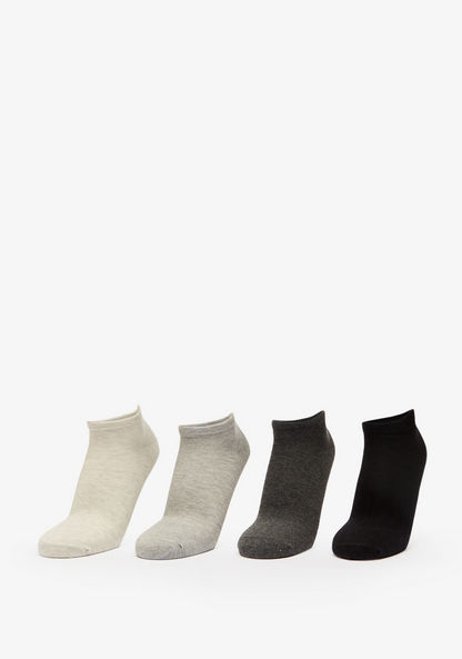 Gloo Solid Ankle Length Socks - Set of 4-Men%27s Socks-image-0