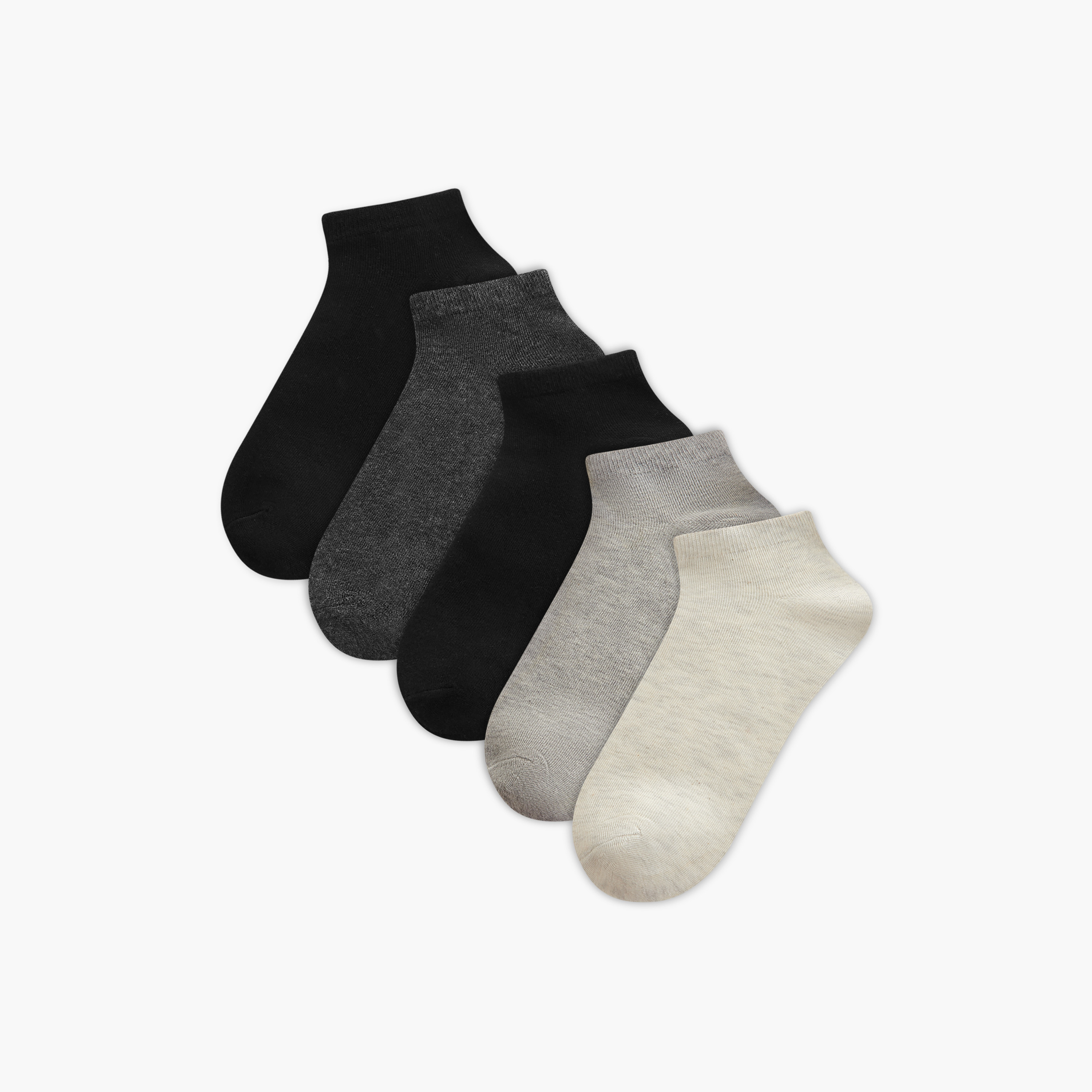 جوارب سادة بطول الكاحل من جلوو - طقم من 4-men-socks-image-1