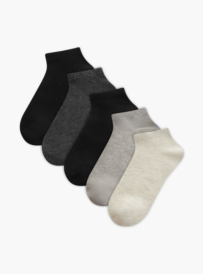 جوارب سادة بطول الكاحل من جلوو - طقم من 4-men-socks-image-1