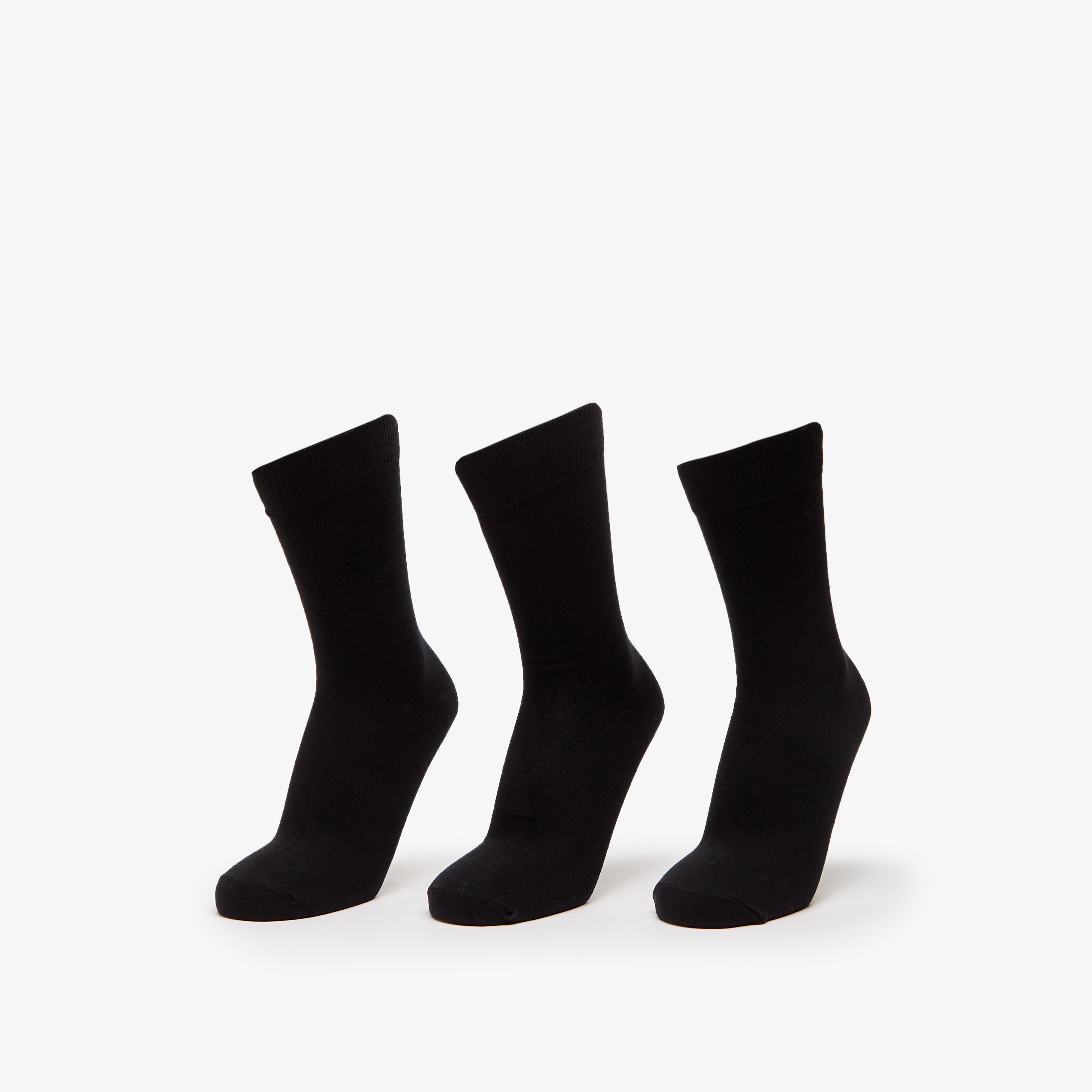 Gloo Solid Crew Length Socks - Set of 3-men-socks-image-1