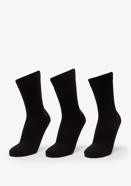Gloo Solid Calf Length Socks - Set of 3-Men%27s Socks-image-0