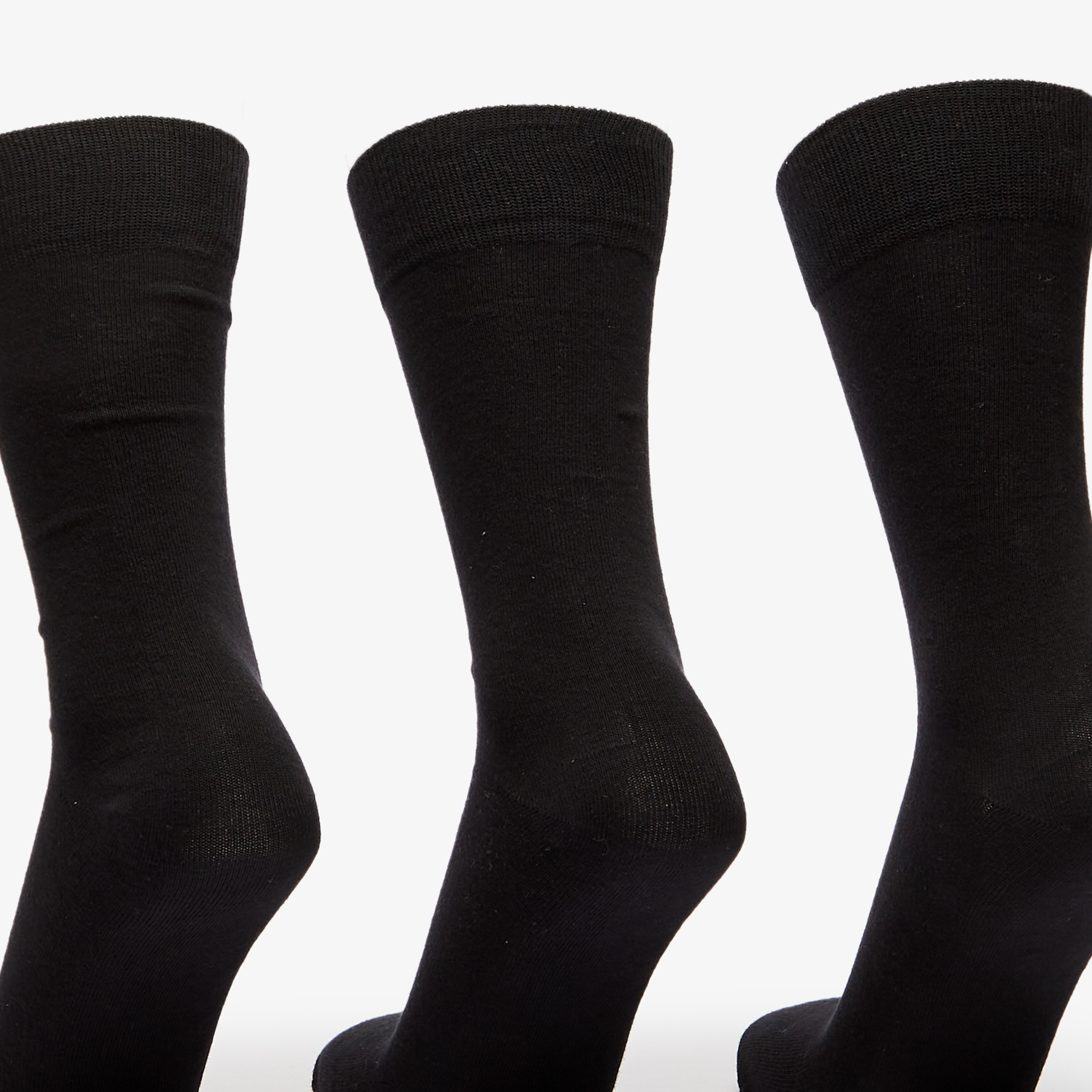 Gloo Solid Crew Length Socks - Set of 3-men-socks-image-2