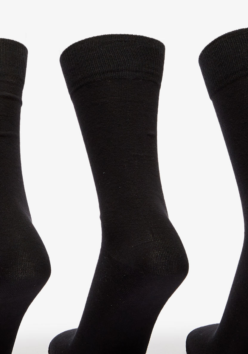 Gloo Solid Calf Length Socks - Set of 3-Men%27s Socks-image-1