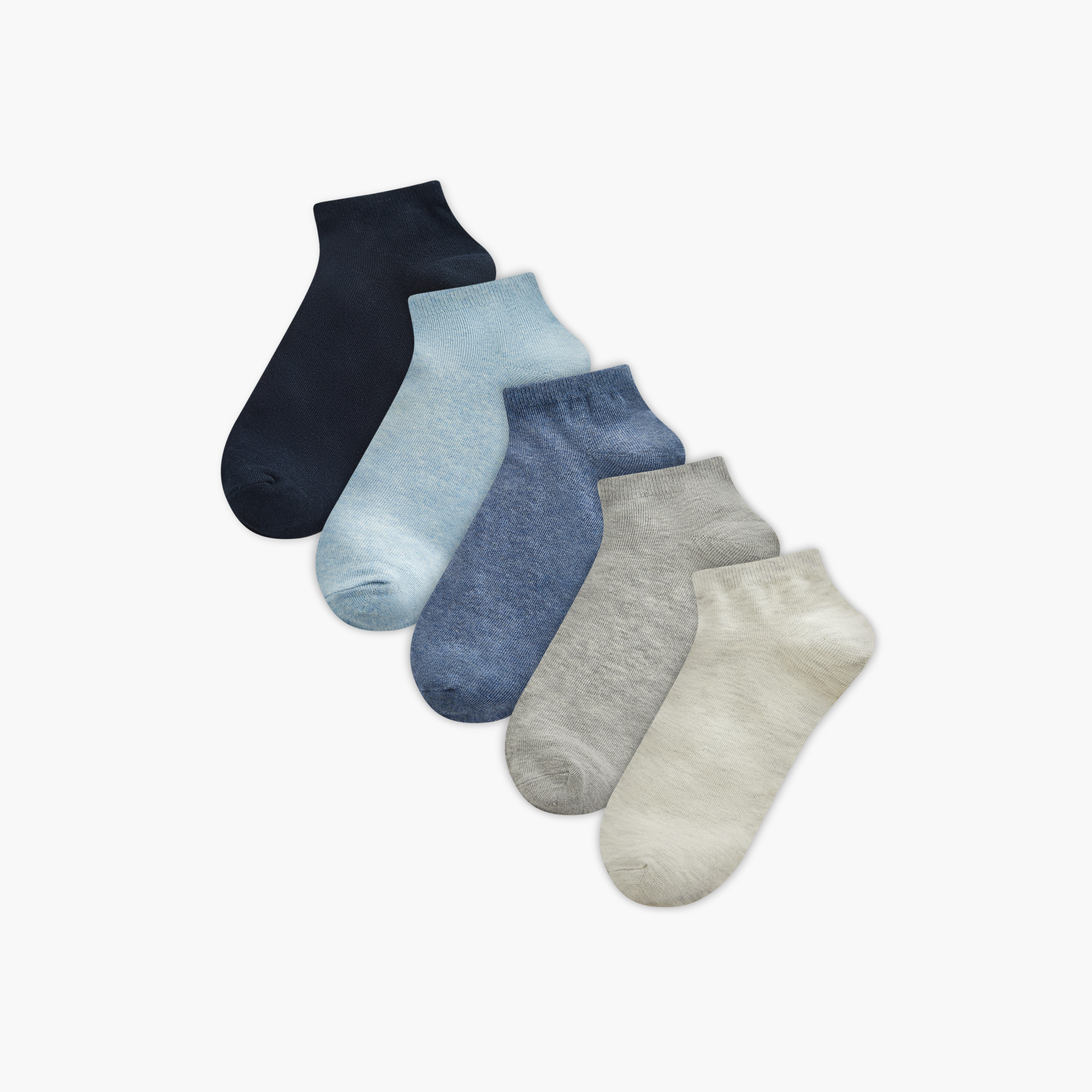 جوارب سادة بطول الكاحل من جلوو - طقم من 5-men-socks-image-1