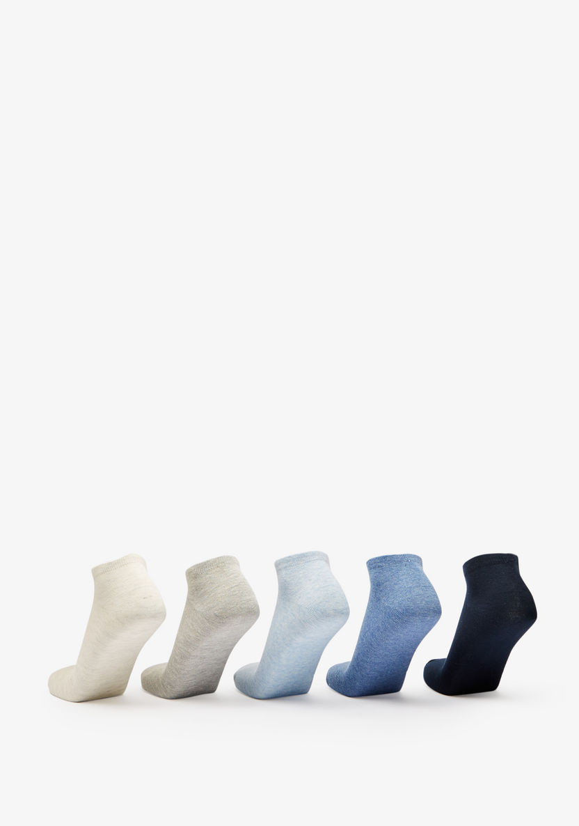 Gloo Solid Ankle Length Socks - Set of 5-Men%27s Socks-image-2