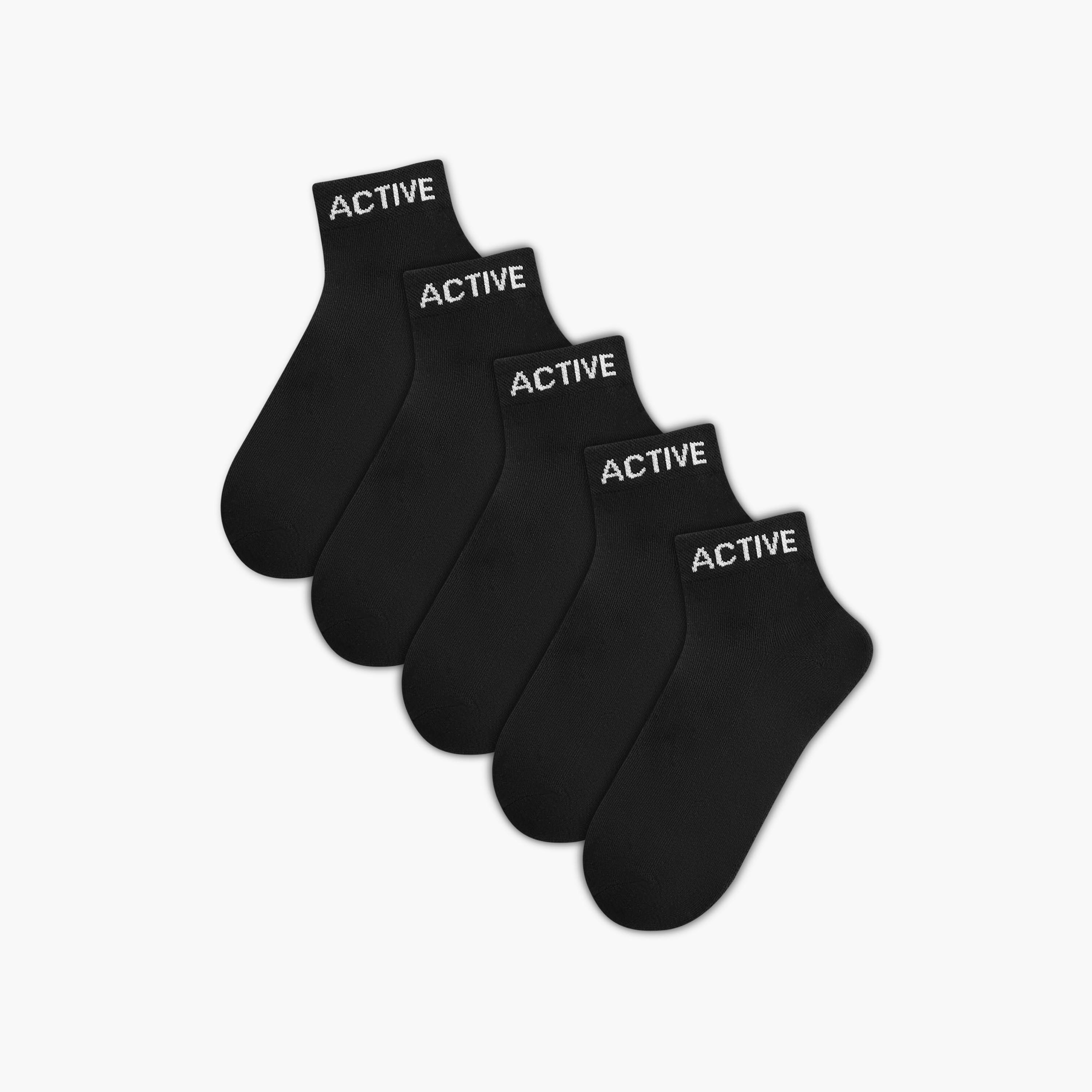 Gloo Printed Half Terry Ankle Length Cushioned Socks - Set of 5-men-socks-image-1