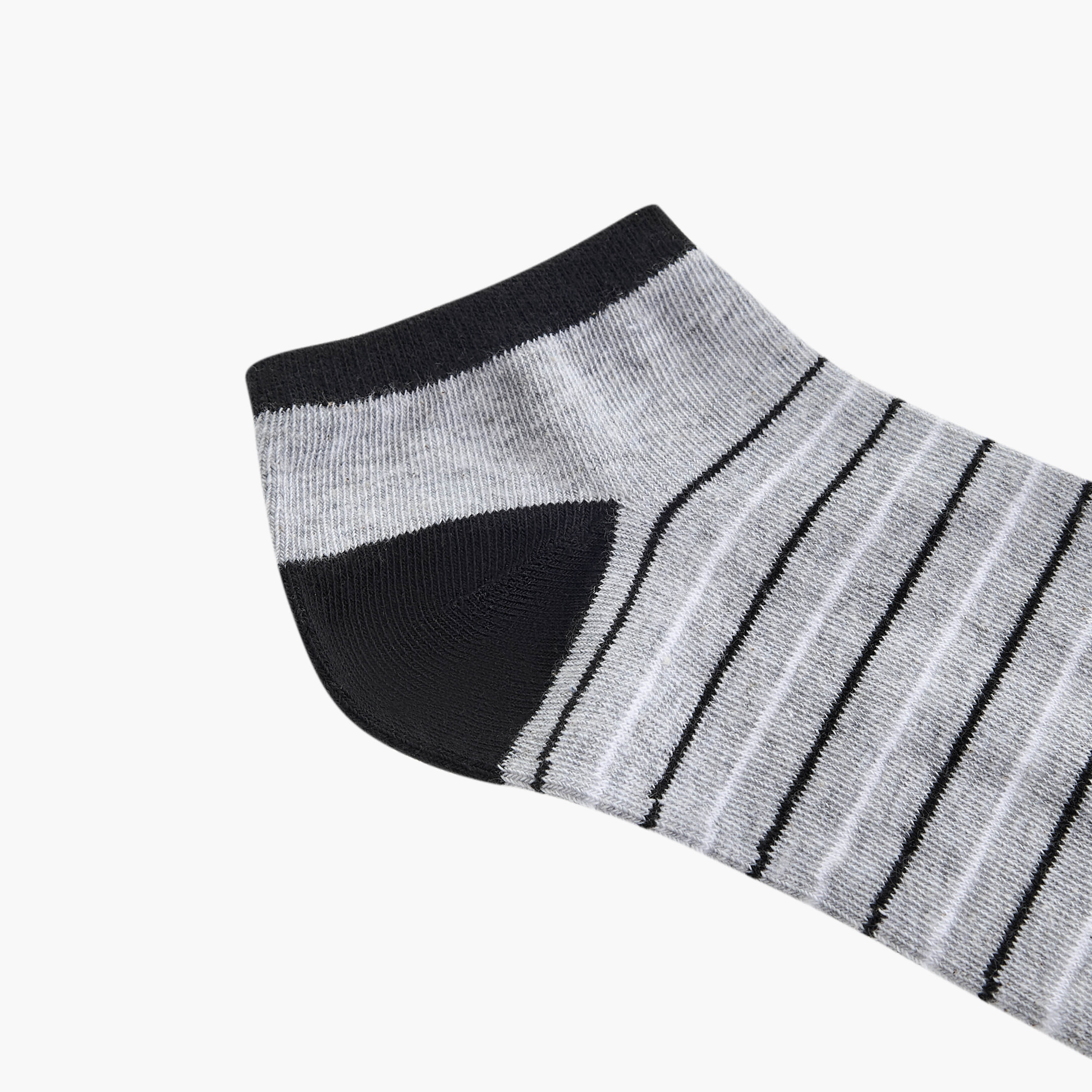 Gloo Striped Non Terry Ankle Length Socks - Set of 5-men-socks-image-5