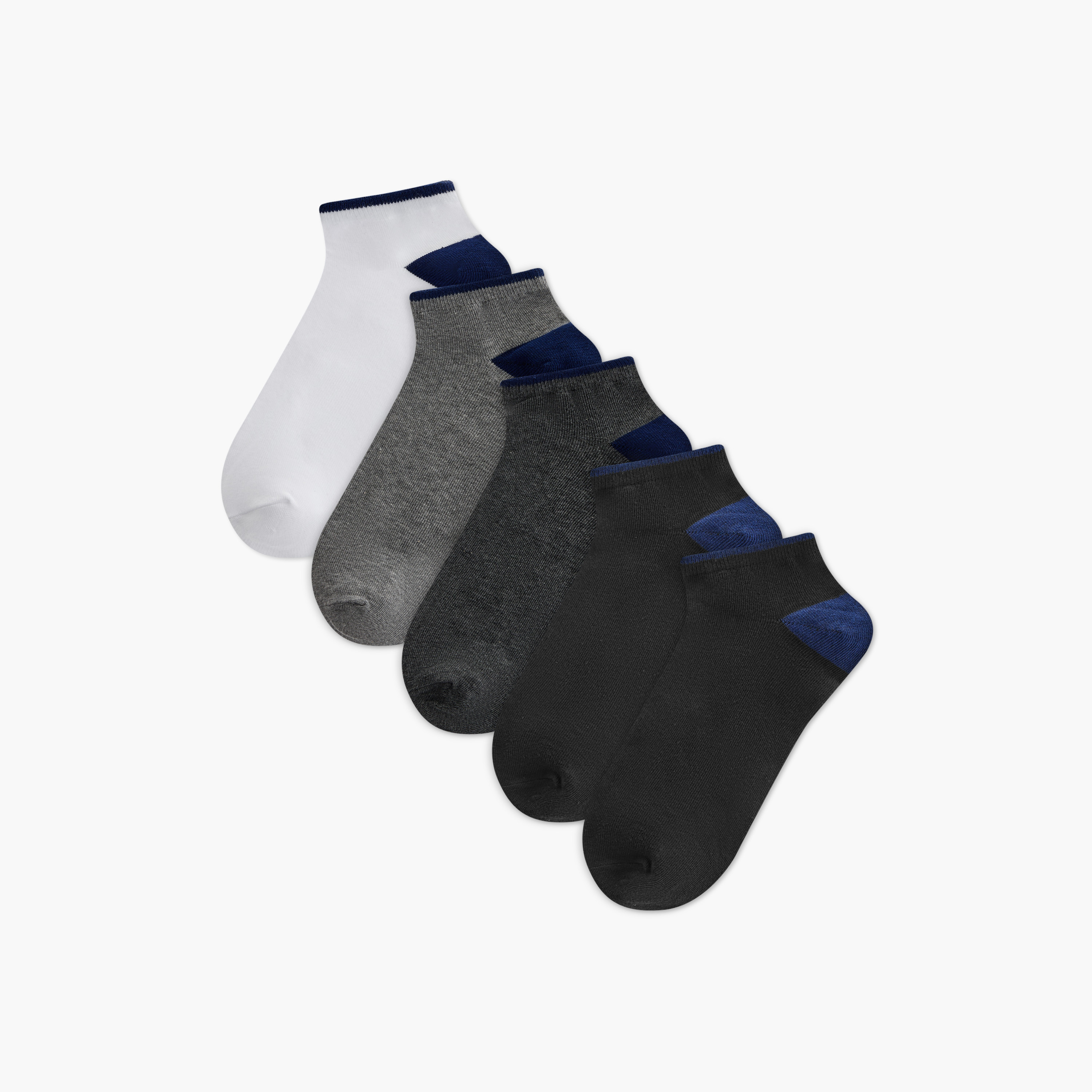 Gloo Printed Non Terry Ankle Length Socks - Set of 5-men-socks-image-1