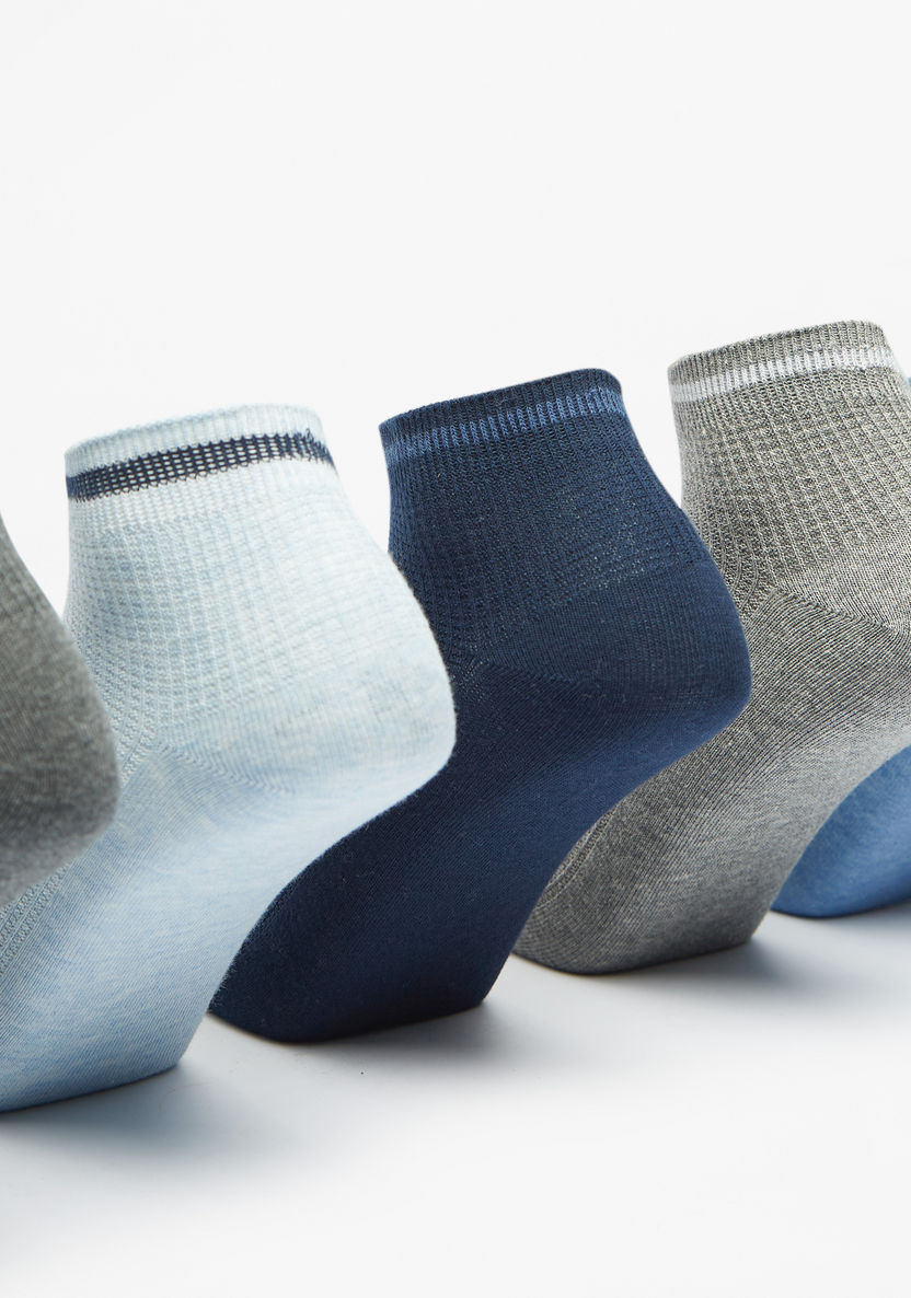 Gloo Textured Ankle Length Socks - Set of 5-Men%27s Socks-image-1