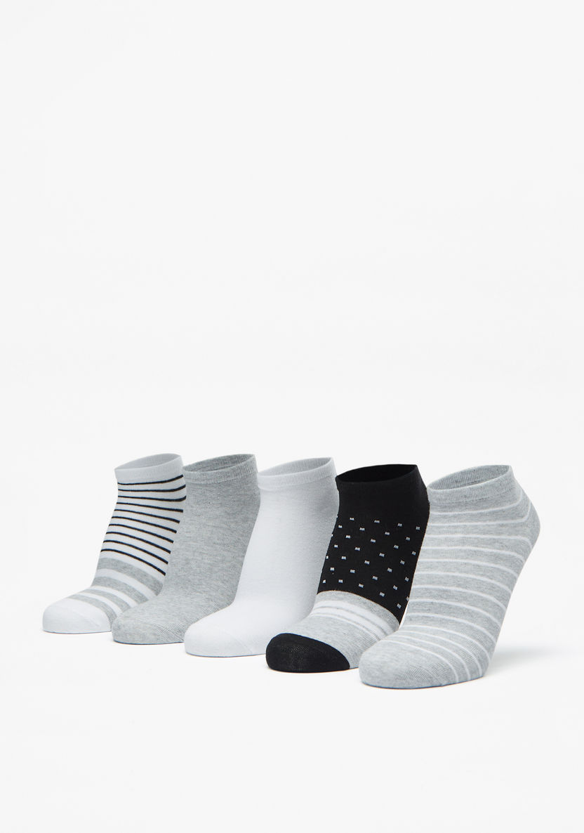 Gloo Textured Ankle Length Socks - Set of 5-Men%27s Socks-image-0