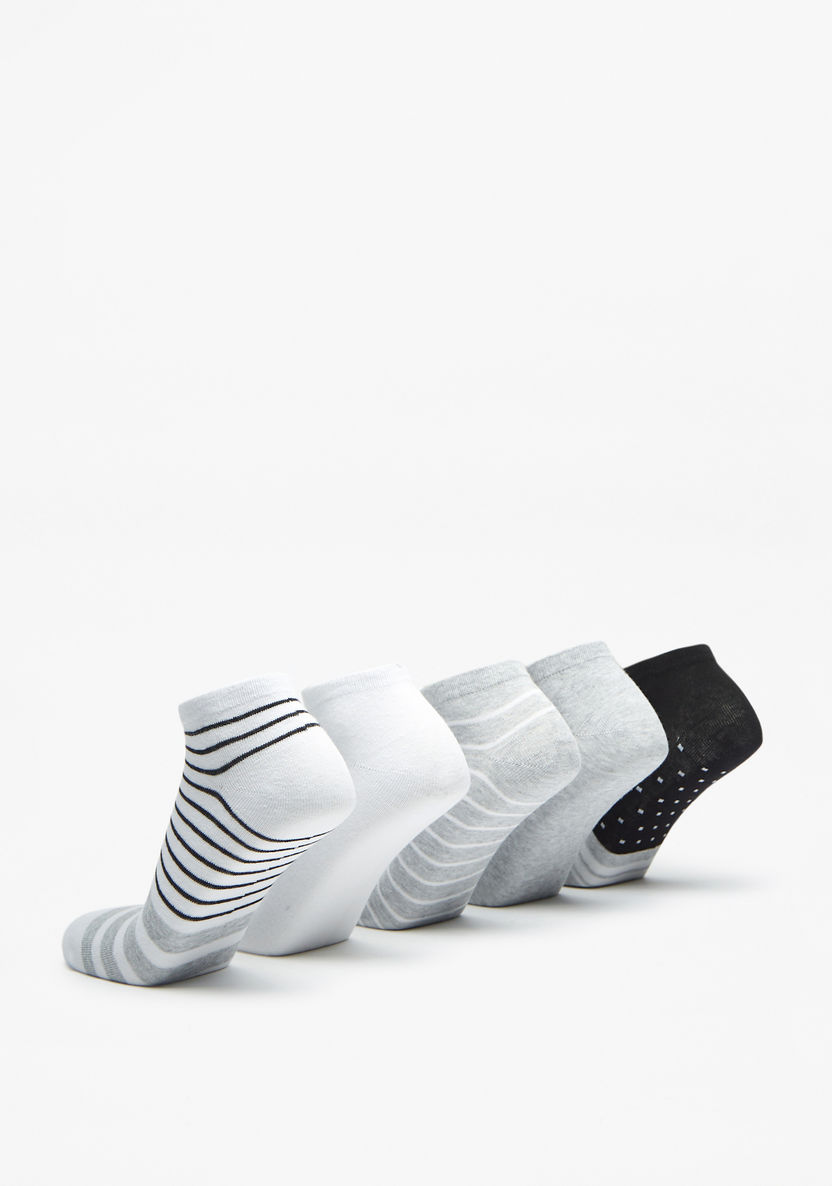 Gloo Textured Ankle Length Socks - Set of 5-Men%27s Socks-image-2
