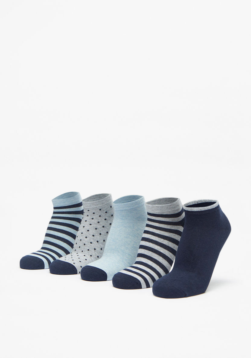 Gloo Textured Ankle Length Socks - Set of 5-Men%27s Socks-image-0