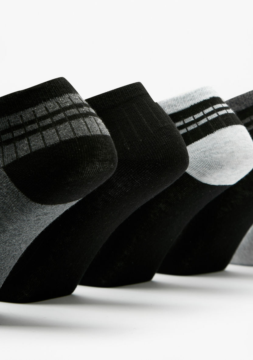 Gloo Striped Ankle Length Socks - Set of 5-Men%27s Socks-image-1