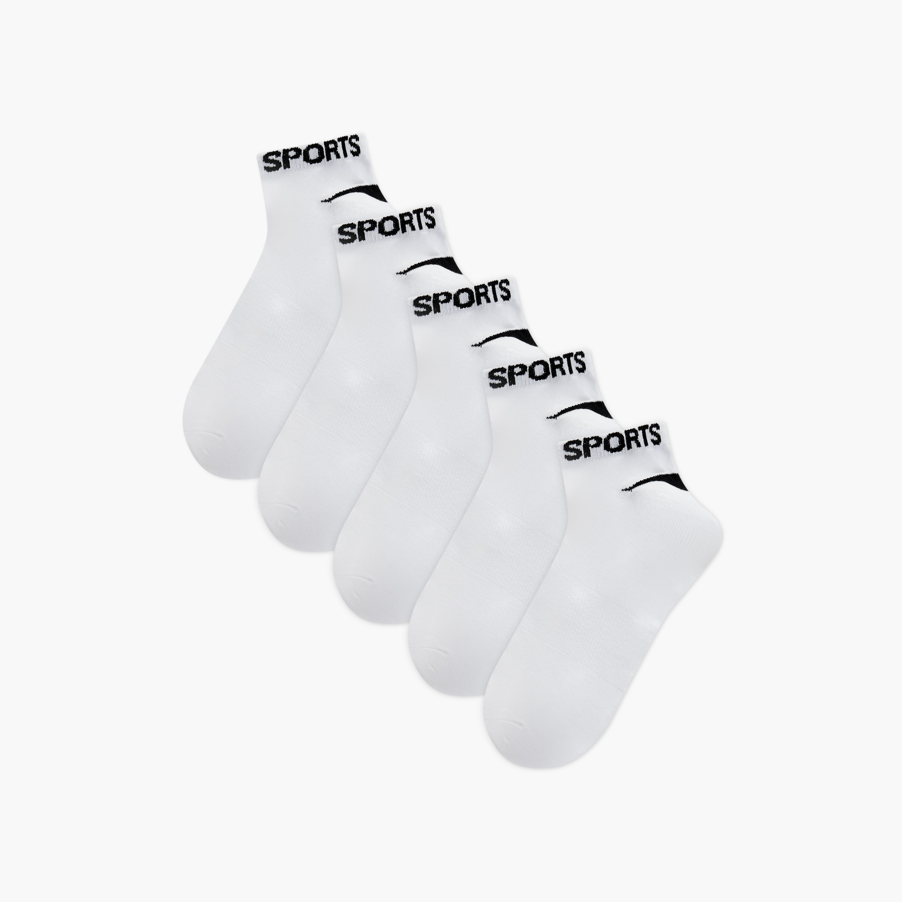 طقم جوارب بطول الكاحل 5 أزواج بطبعات شعار من جلو-men-socks-image-1