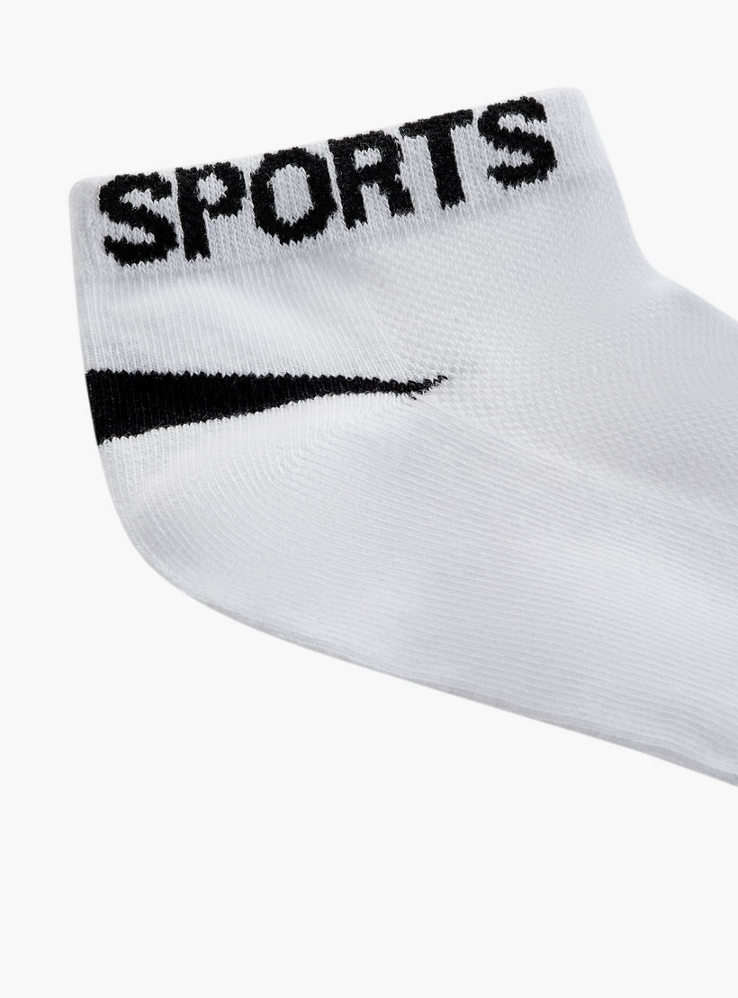 طقم جوارب بطول الكاحل 5 أزواج بطبعات شعار من جلو-men-socks-image-5