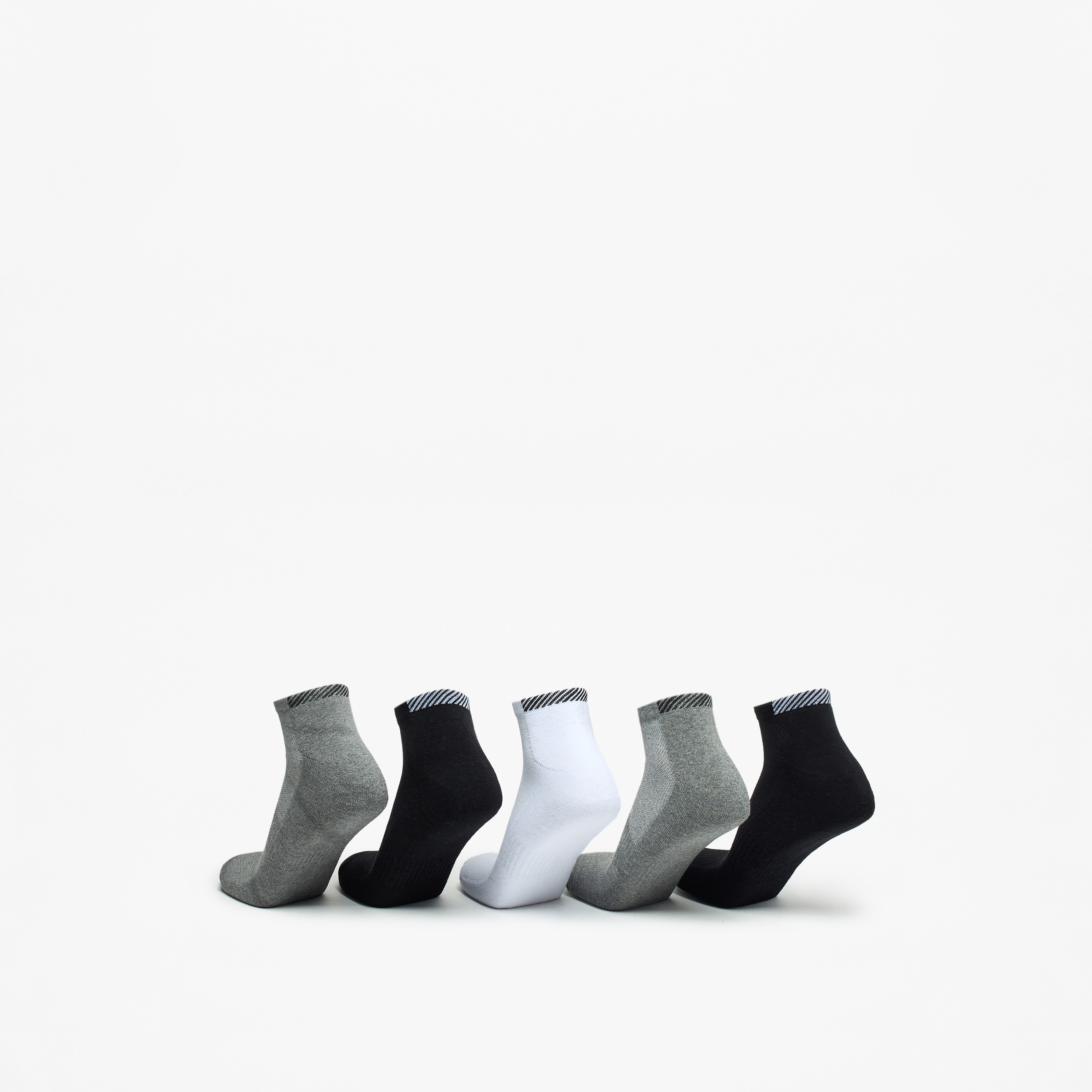 Gloo Textured Ankle Length Cushioned Socks - Set of 5-men-socks-image-3