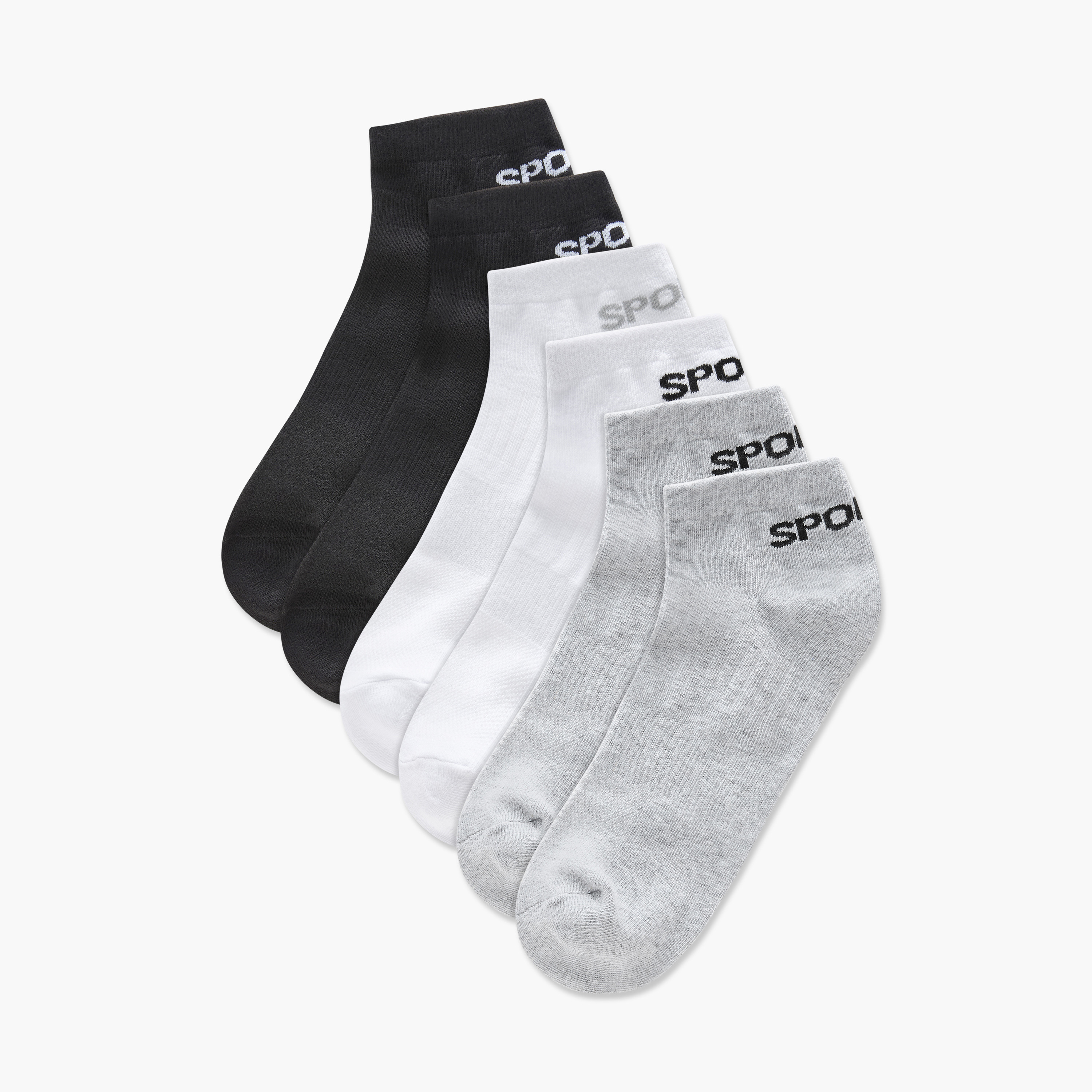 Gloo Typographic Print Ankle Length Socks - Set of 3-men-socks-image-1