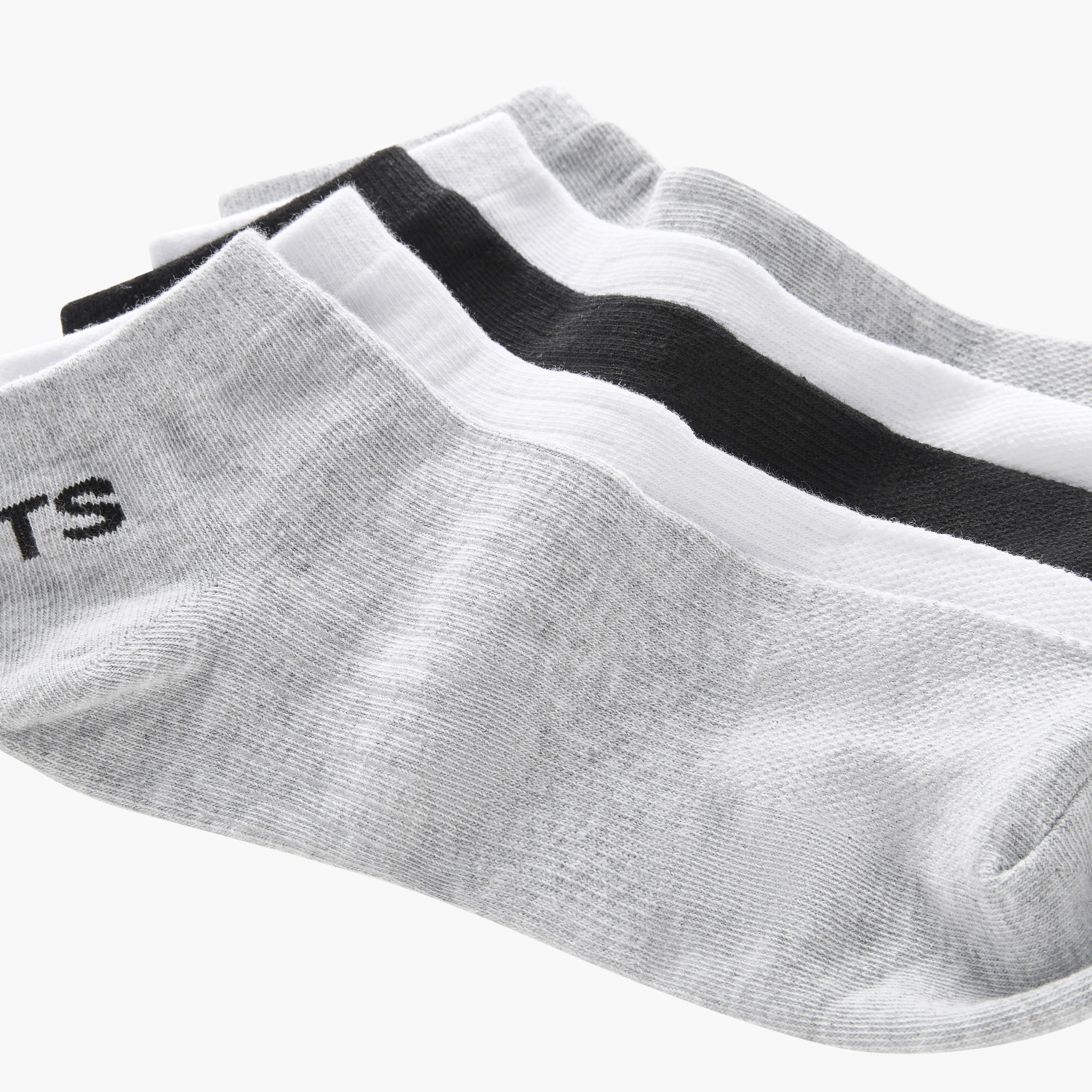 Gloo Typographic Print Ankle Length Socks - Set of 3-men-socks-image-4