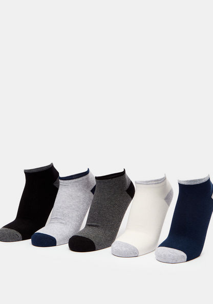 Gloo Solid Ankle Length Socks with Elasticated Hem - Set of 5-Men%27s Socks-image-0